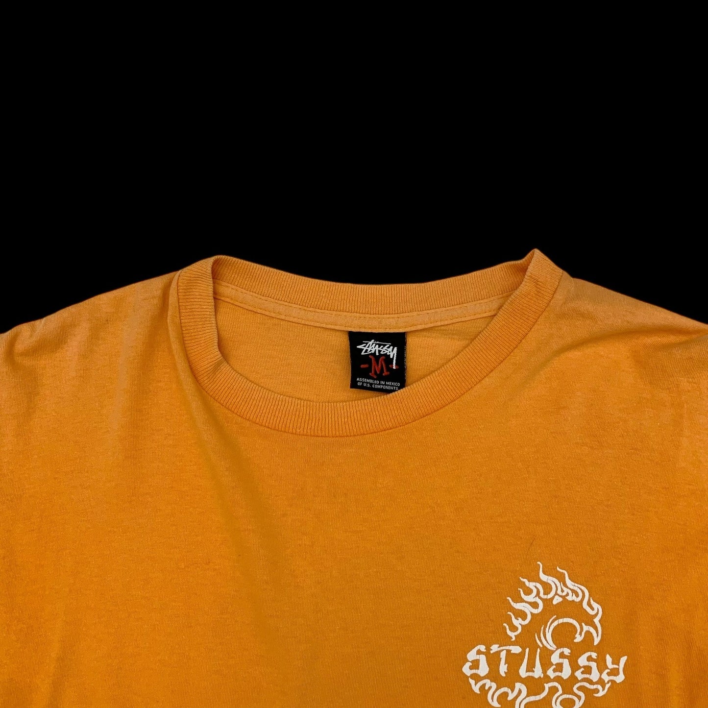 Stussy Vintage 00s ‘Inferno Wave’ T-Shirt Orange (Size M)