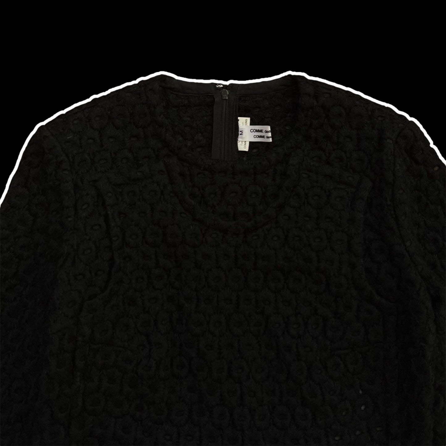 AD2012 Comme Des Garçons Black Wool Blend Top (Fits S)