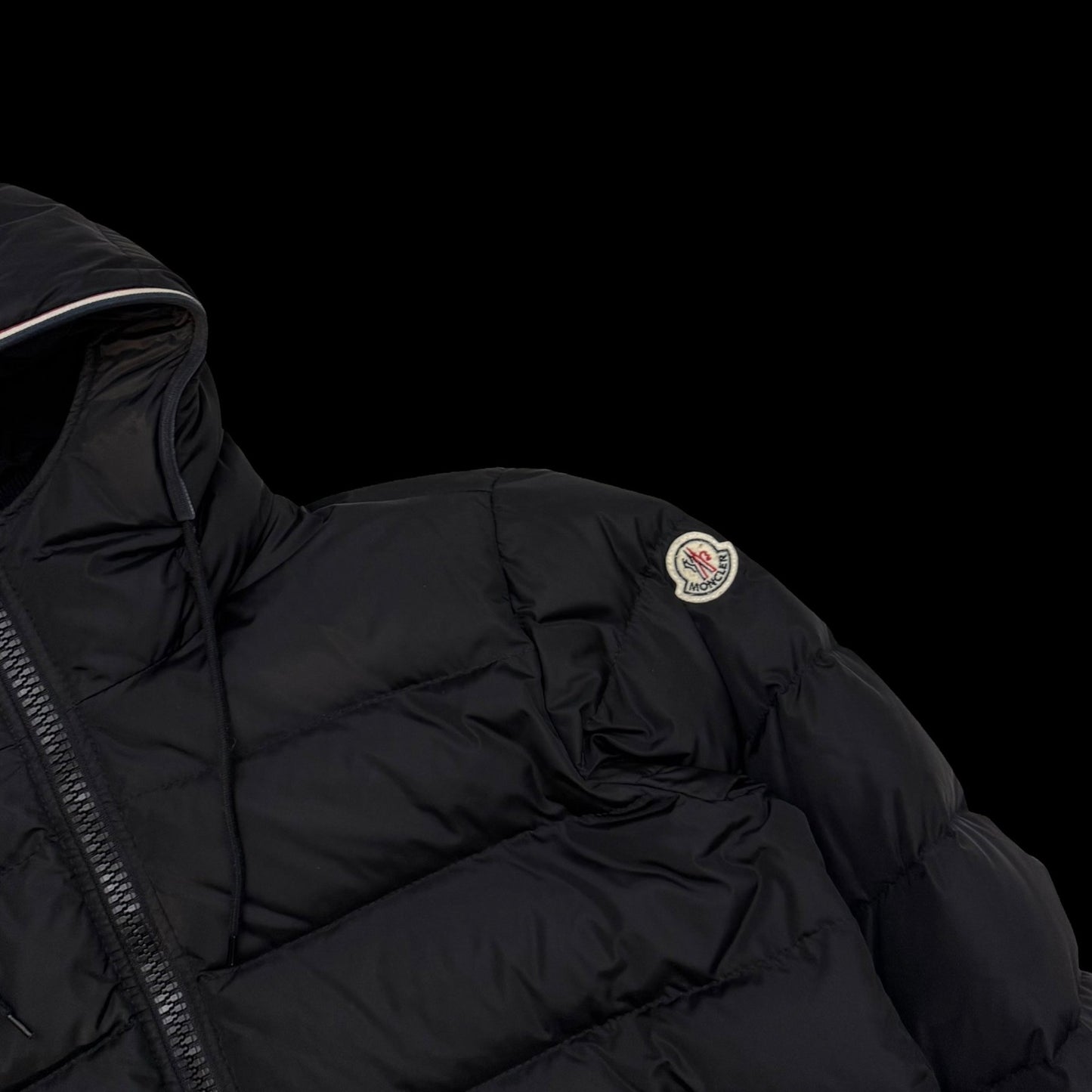 Moncler Aubert Hooded Down Jacket Matte Black (fits M)