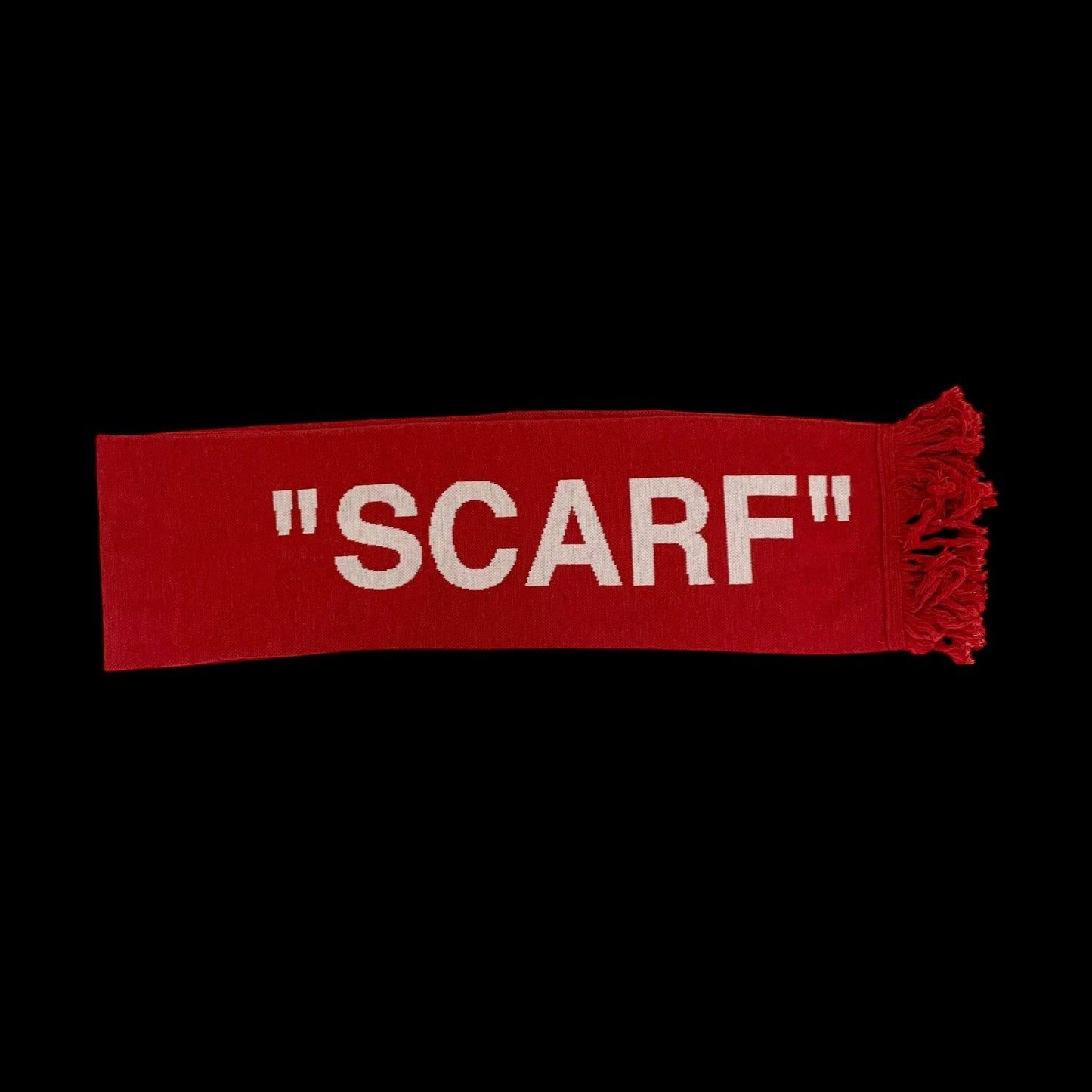 Off-White FW18 Quote Scarf Red