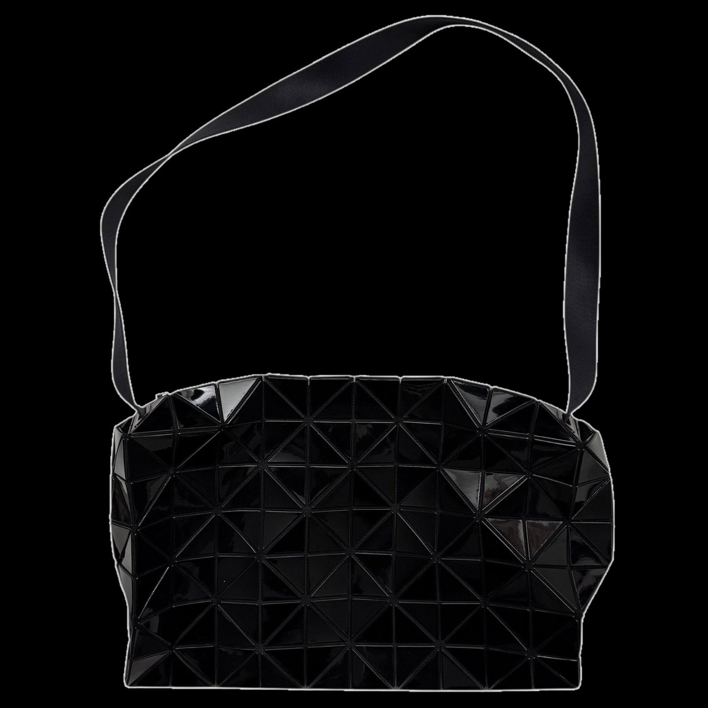 Bao Bao Issey Miyake Geometric-Panelled Large Cross Body Bag Black
