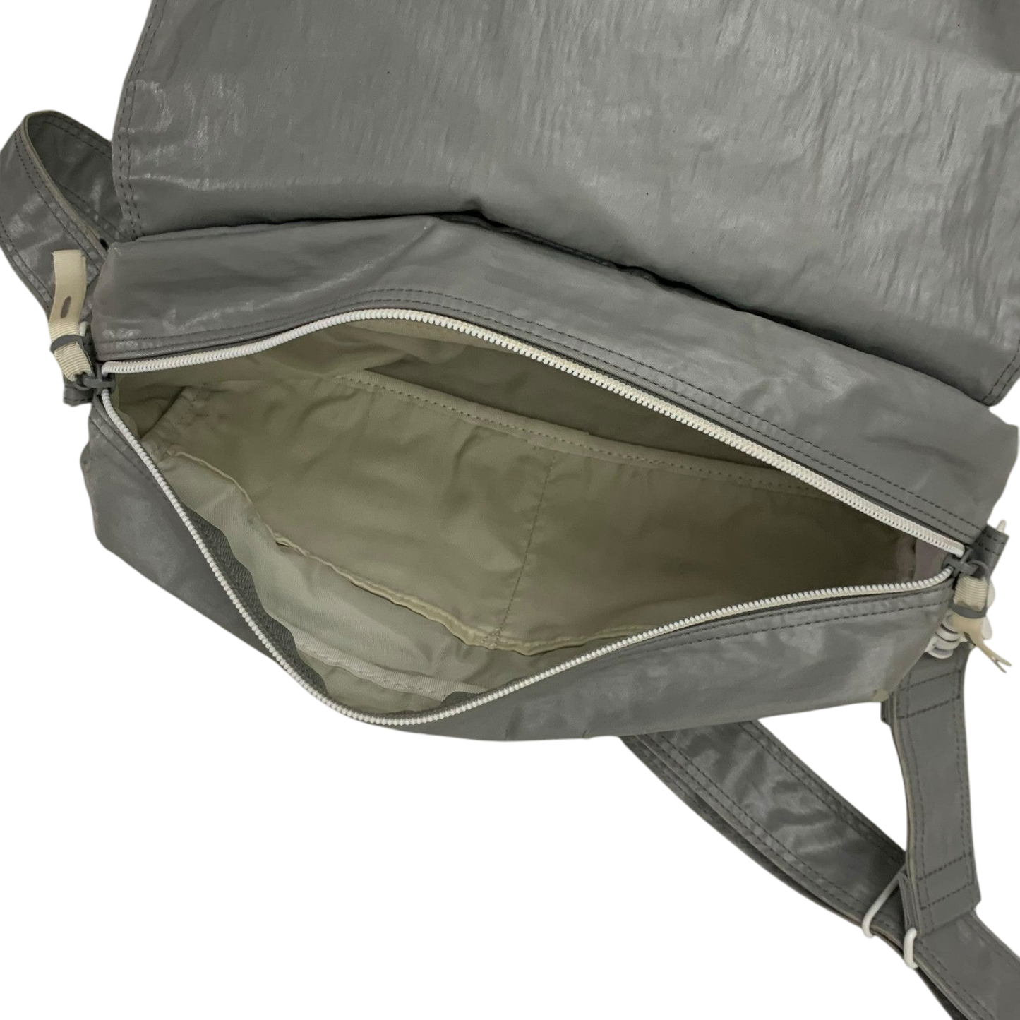 Porter Vintage Nylon Messenger Bag Metallic Silver