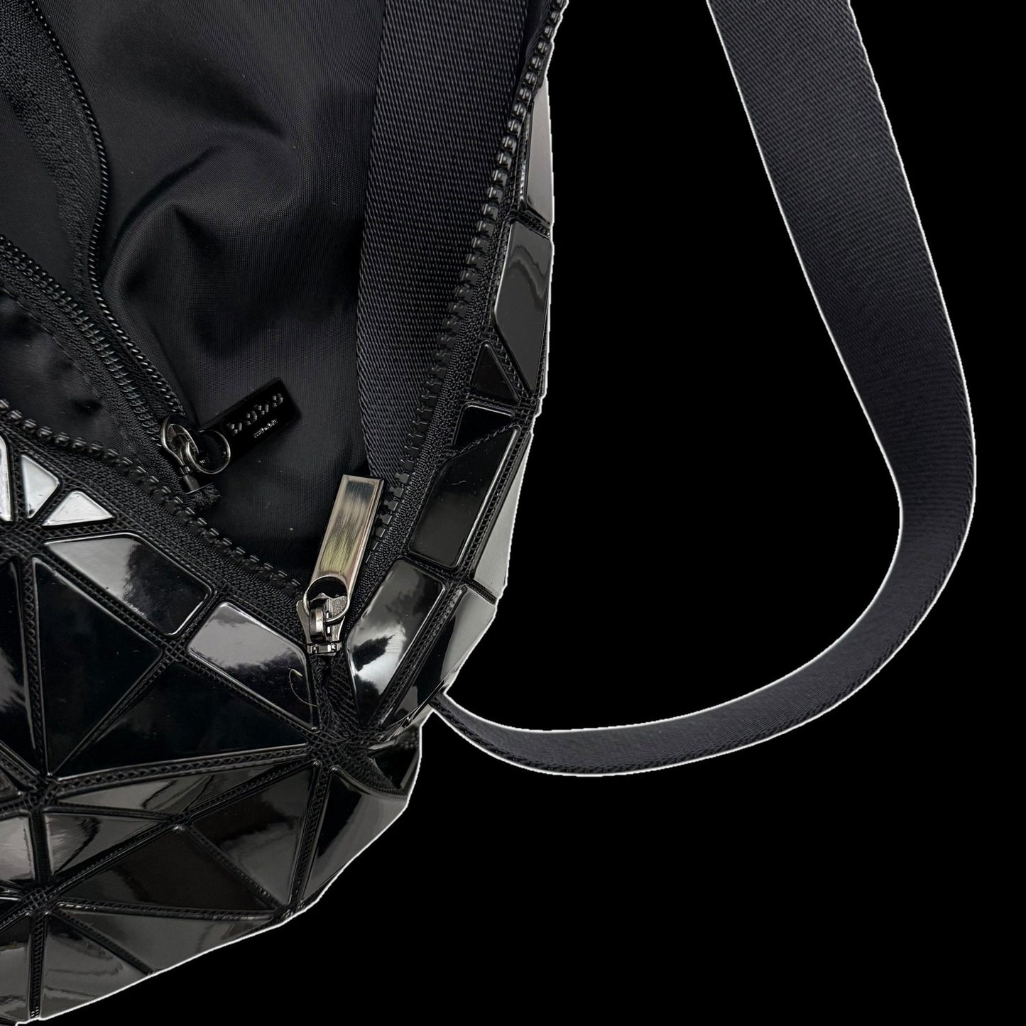 Bao Bao Issey Miyake Geometric-Panelled Large Cross Body Bag Black