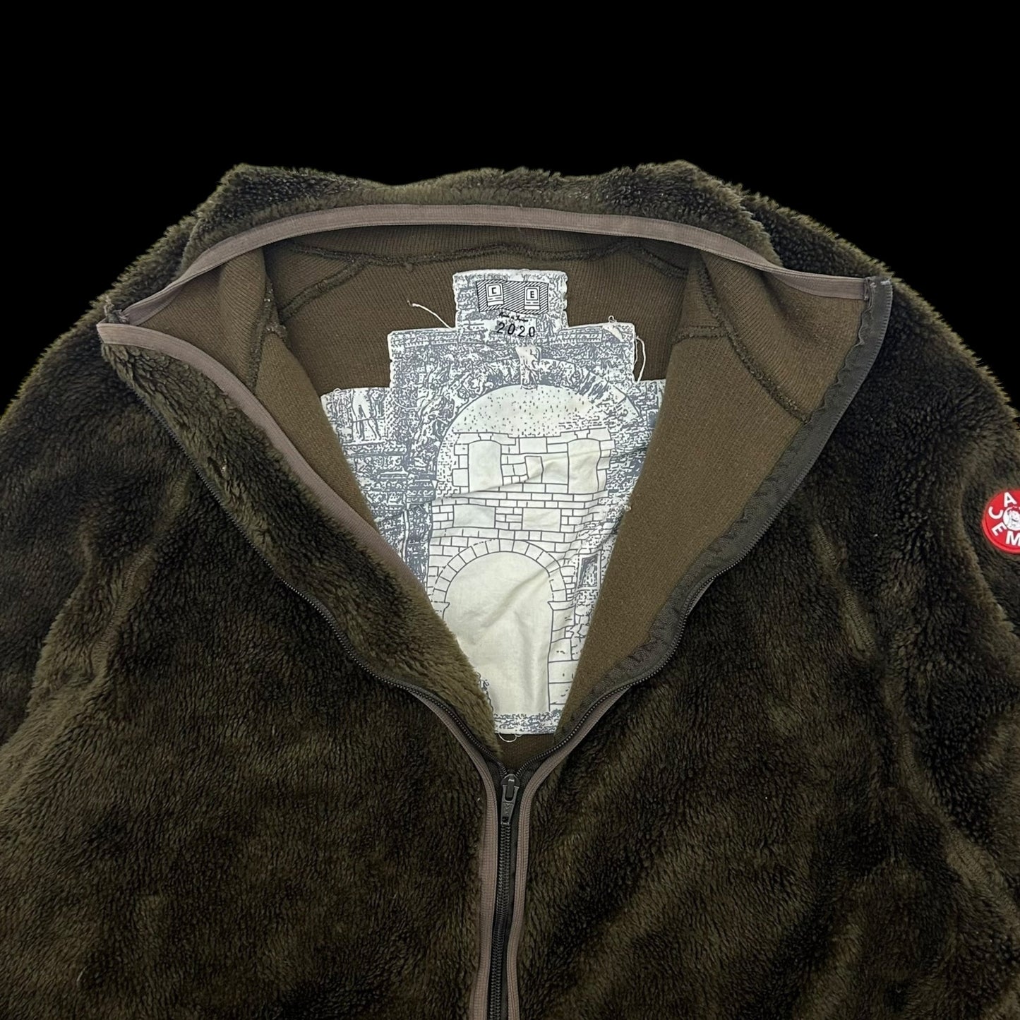 Cav Empt Brown Fleece Zip Up Jacket (Fits L/XL)
