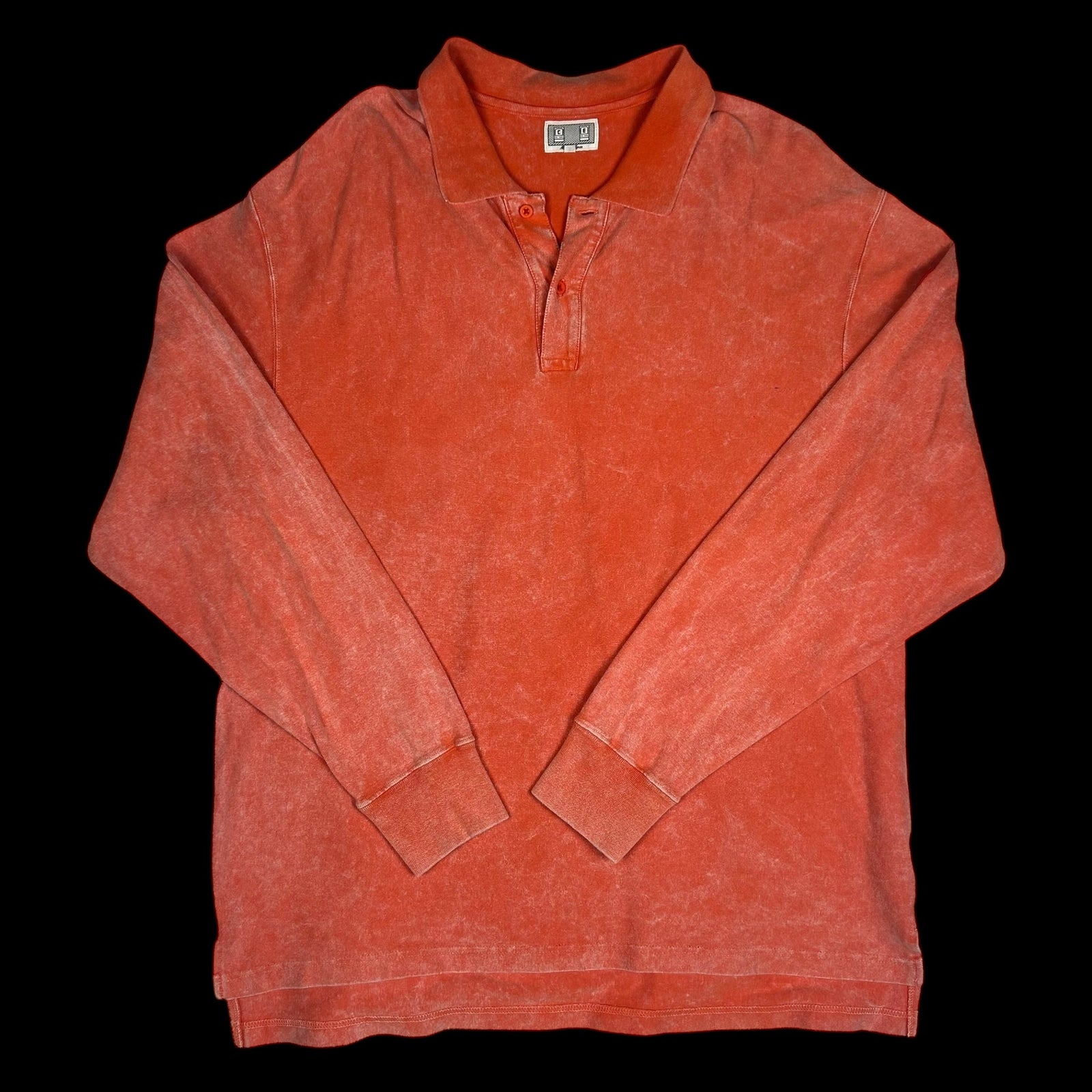 Cav Empt Bleached Ribbed Long Sleeve Polo Shirt (Size M)