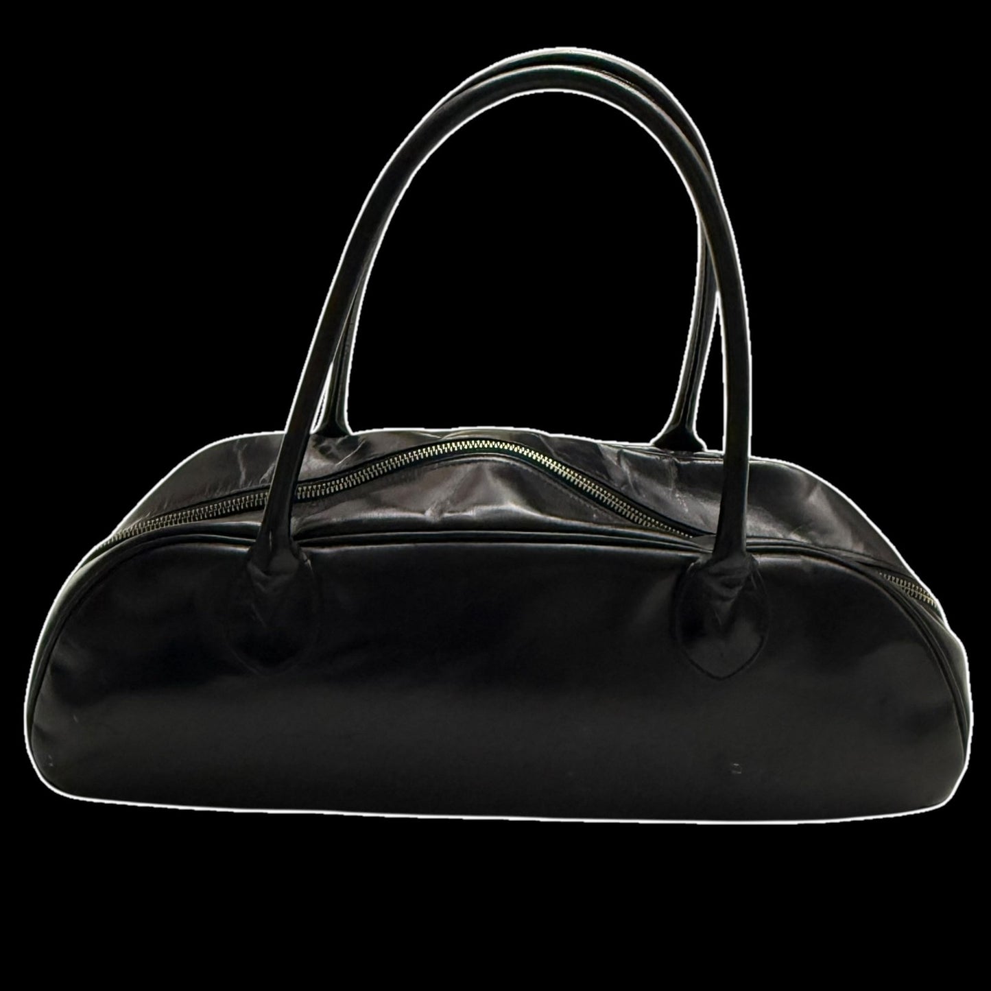 Comme des Garçons 90s Leather Boston Bag Black