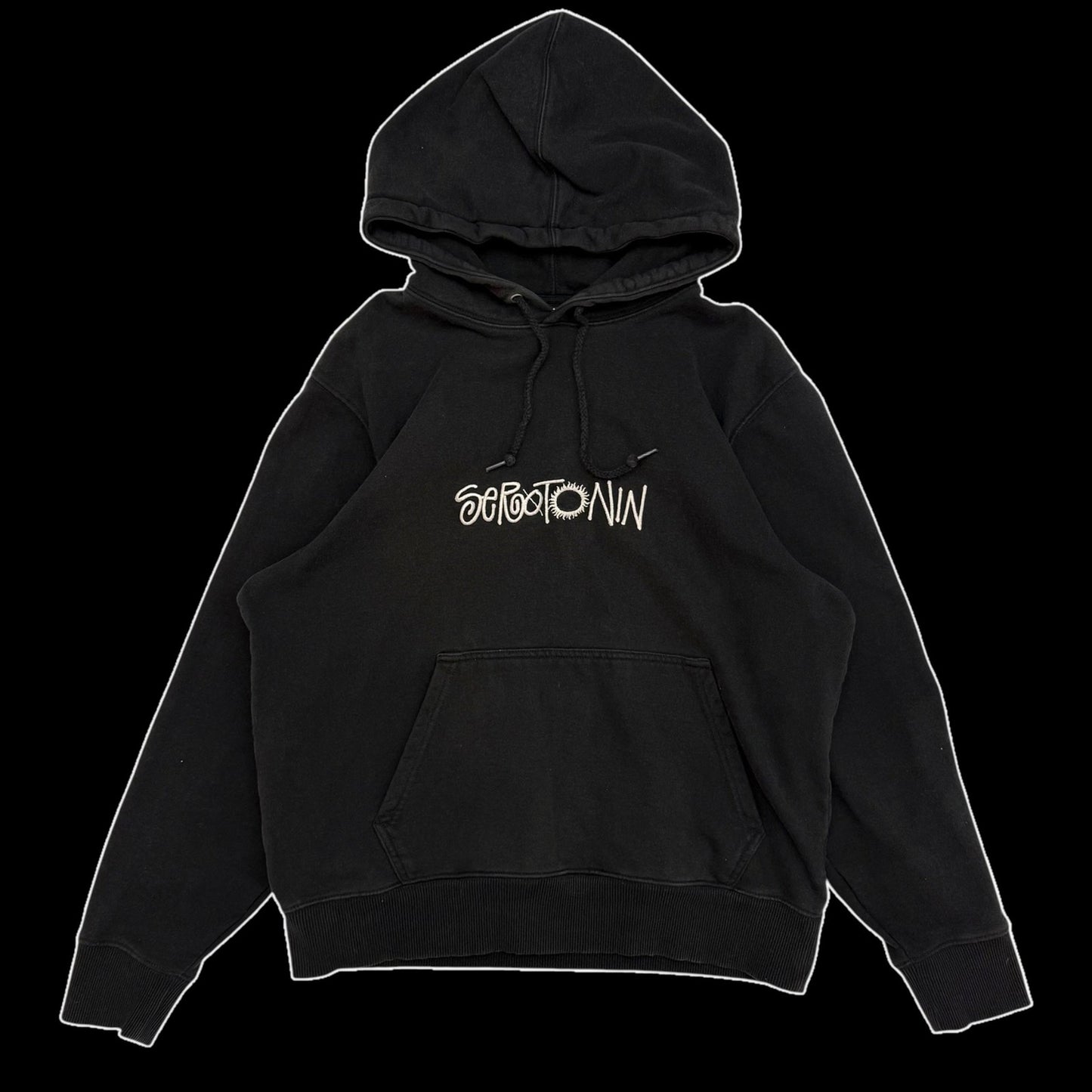 Stussy Serotonin Appliqué Hoodie Black (Fits S-M)