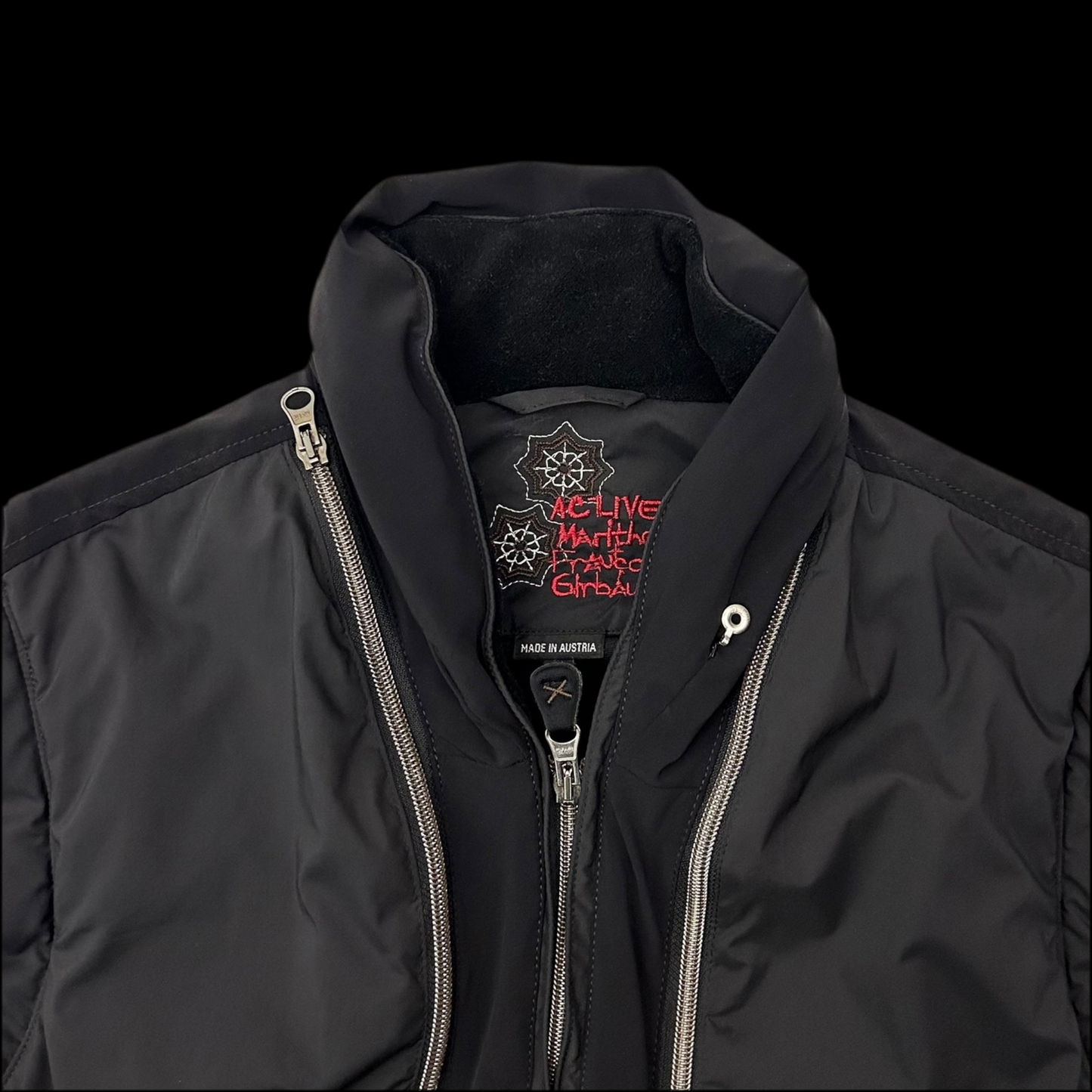 2000s Marithe Francois Girbaud Active Insulated Utility Vest Black (Fits M-L)