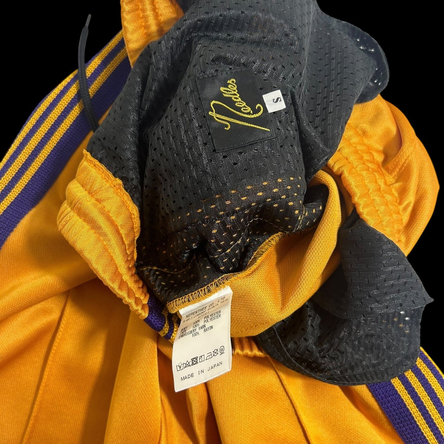 Needles Poly Smooth Narrow Track Pants Yellow/Purple (Size S)