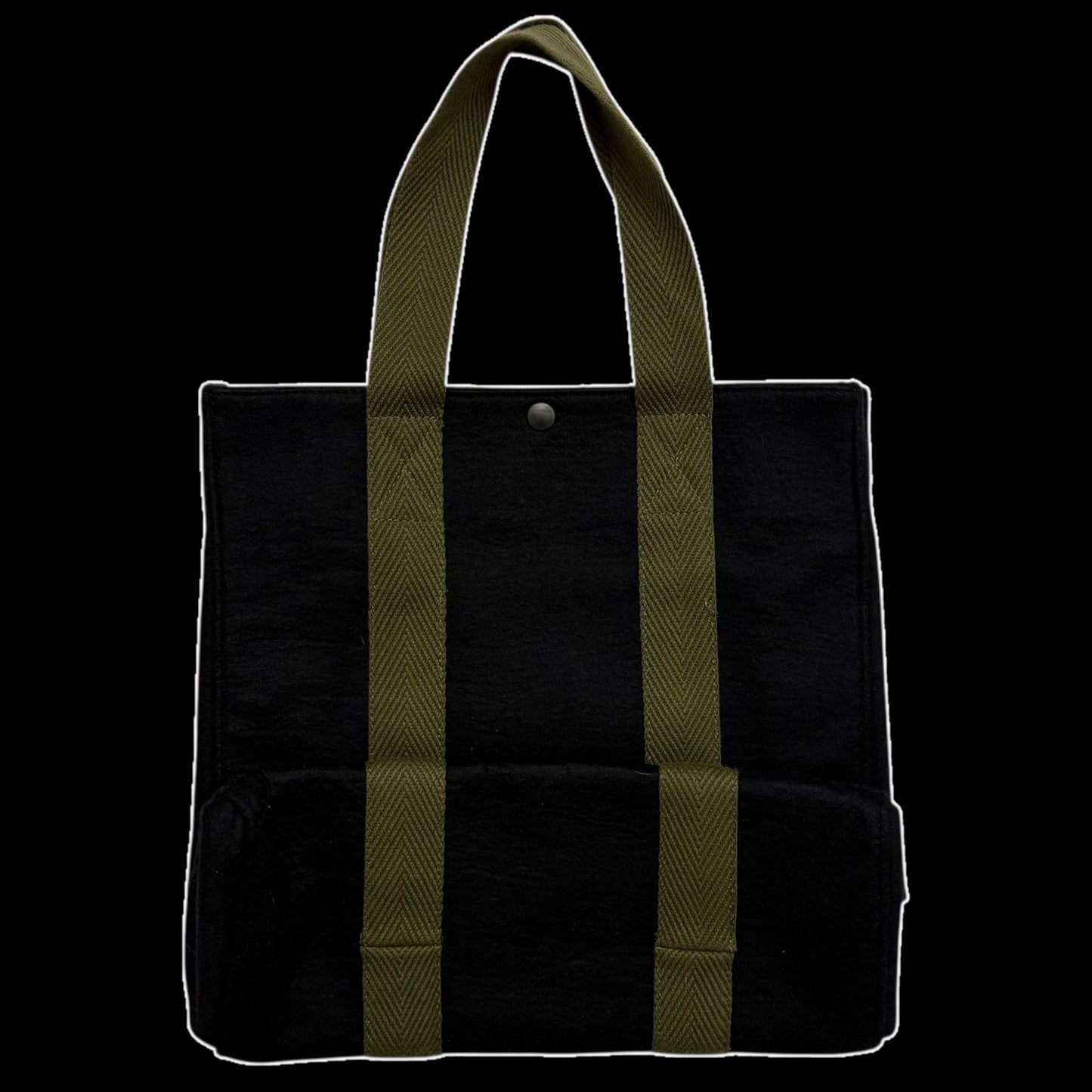 Comme Des Garçons Tricot Wool Blend Tote Bag Black/Green