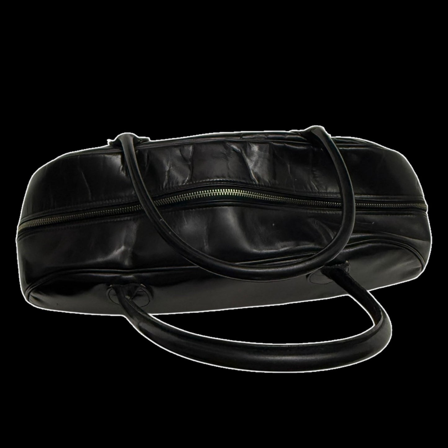 Comme des Garçons 90s Leather Boston Bag Black