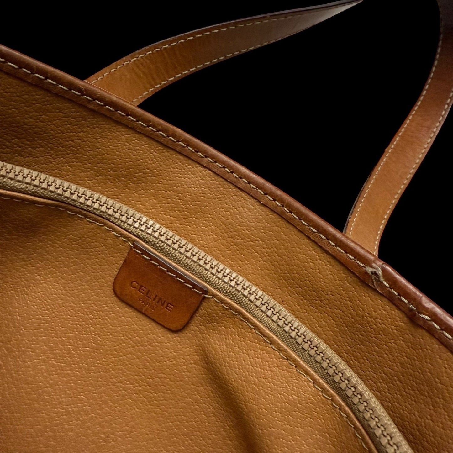 Céline 2008 Macadam Coated Canvas Monogram Tote Bag Brown
