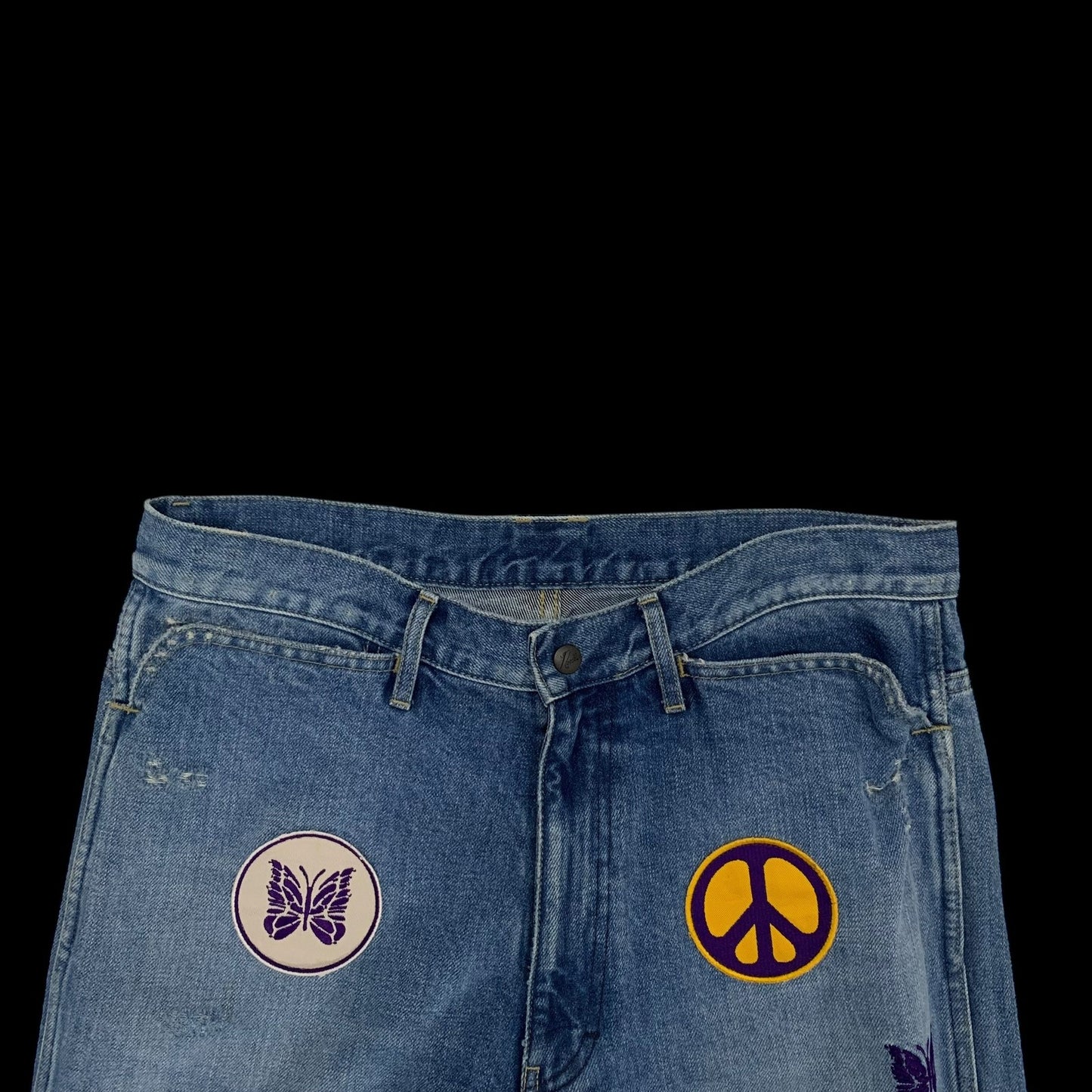Needles Assorted Patches Straight Jeans (Size L)