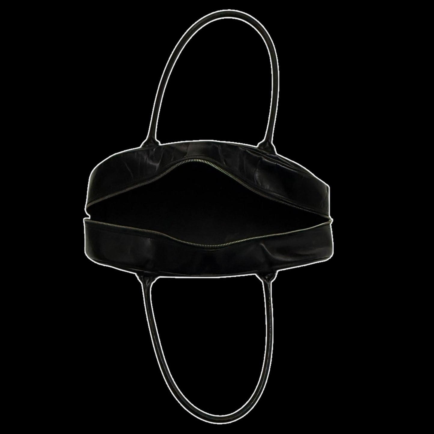 Comme des Garçons 90s Leather Boston Bag Black