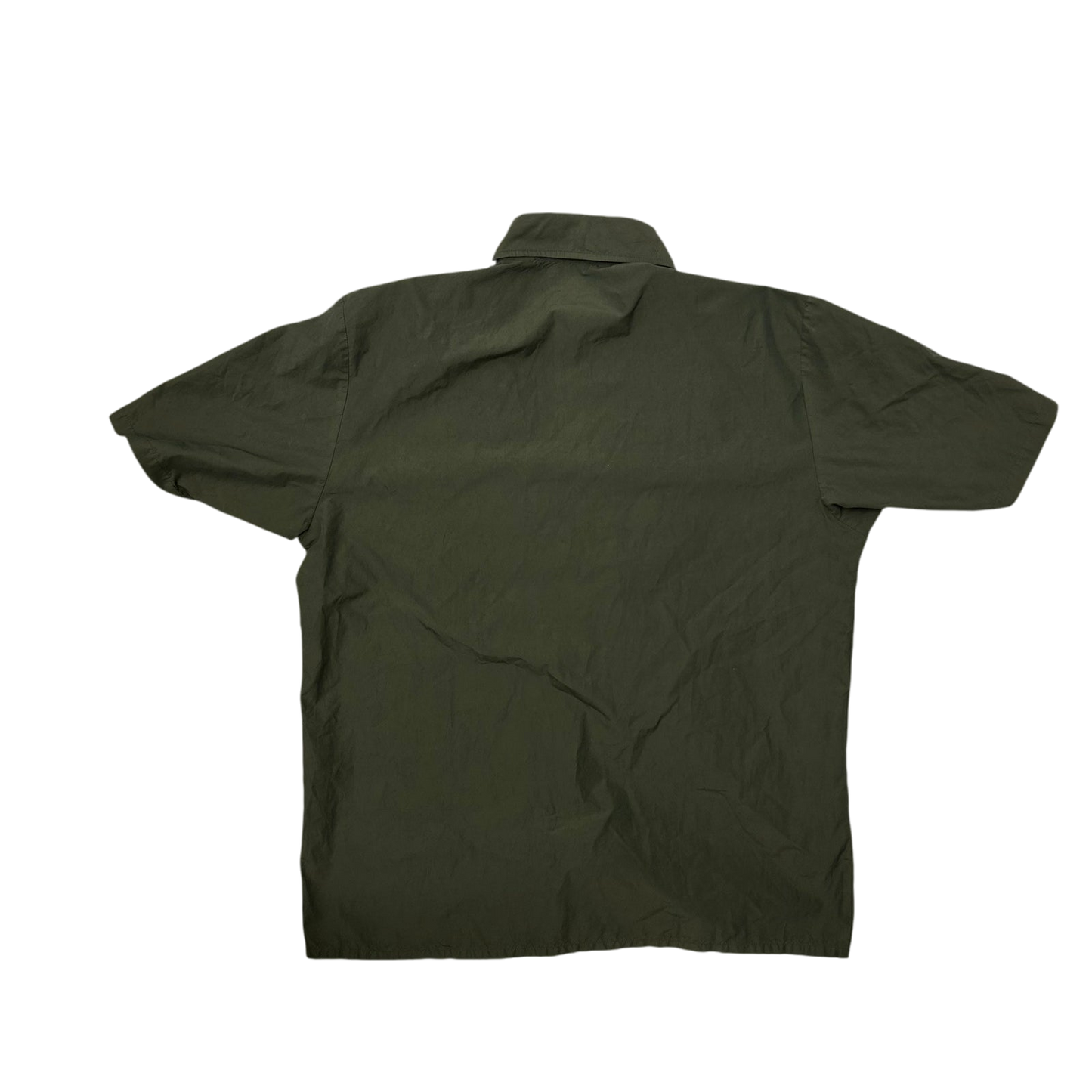 C.P. Company Ripstop Zip-Up Short Sleeve Shirt Khaki Green (Fits L)
