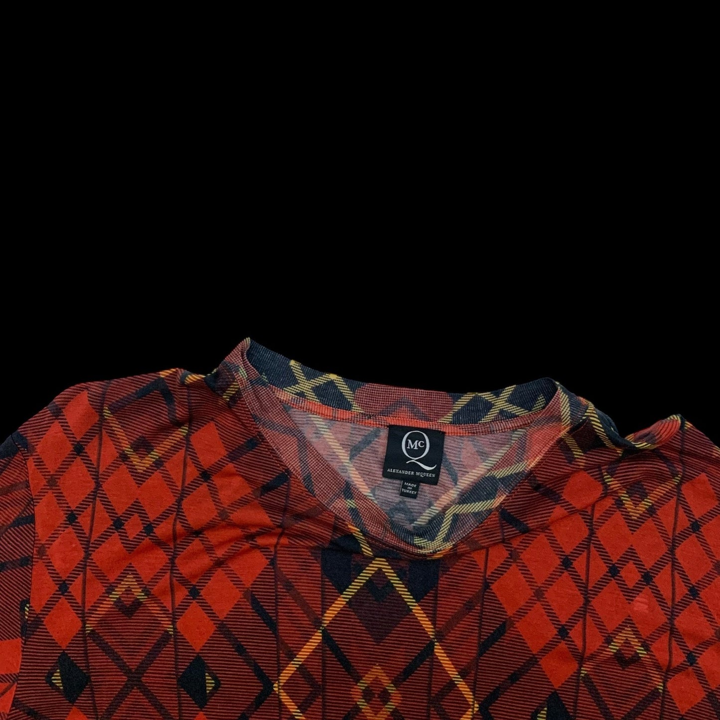 McQ Alexander McQueen Plaid Lyocell Top Red / Black (Fits L)