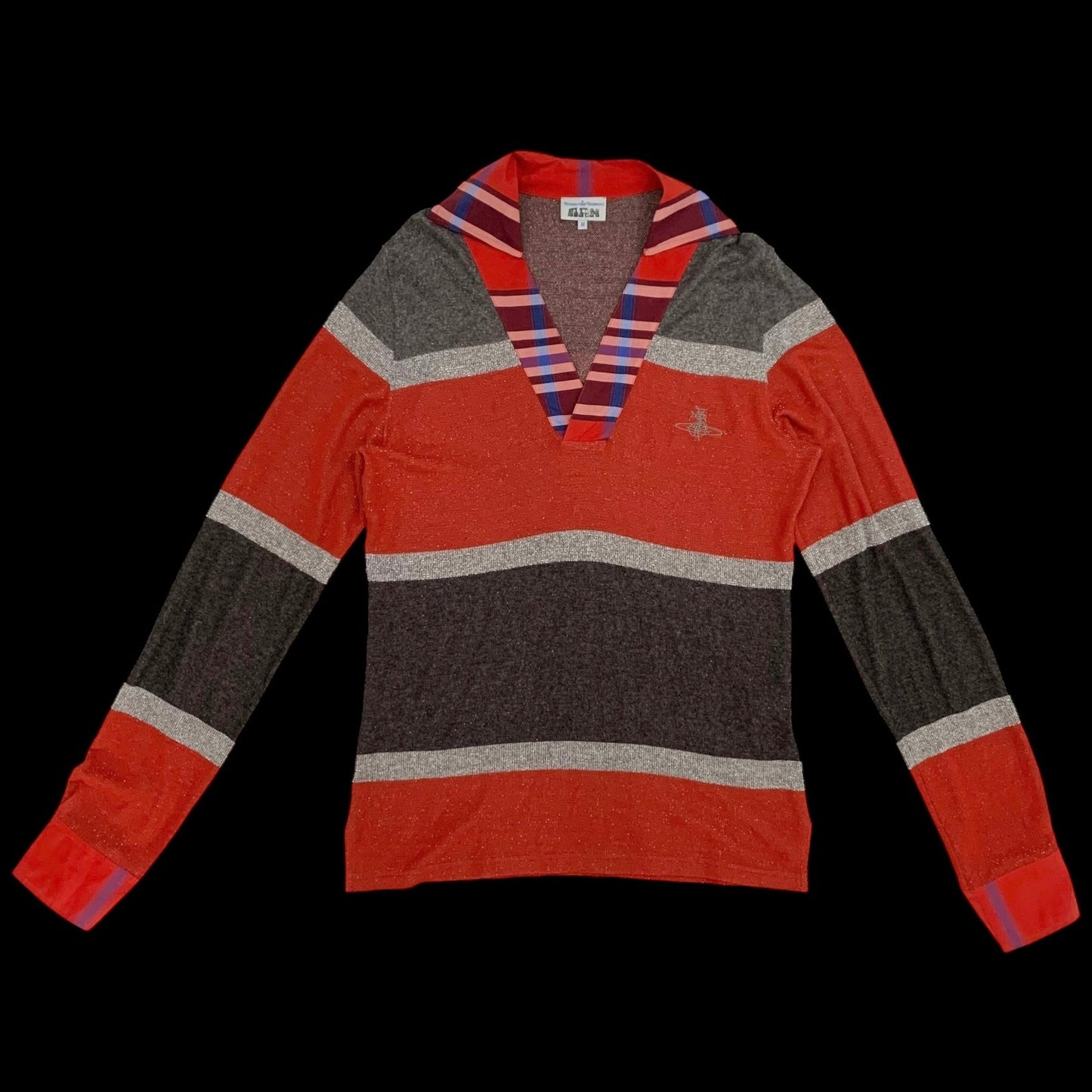Vivienne Westwood Man Striped Knit Collared Shirt (Size M)