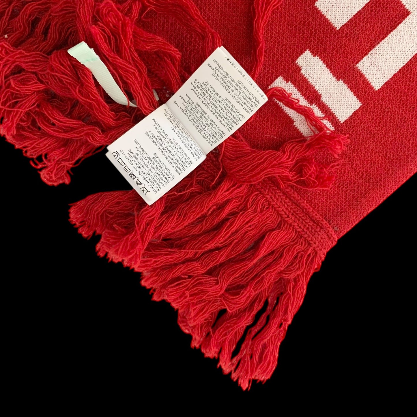 Off-White FW18 Quote Scarf Red