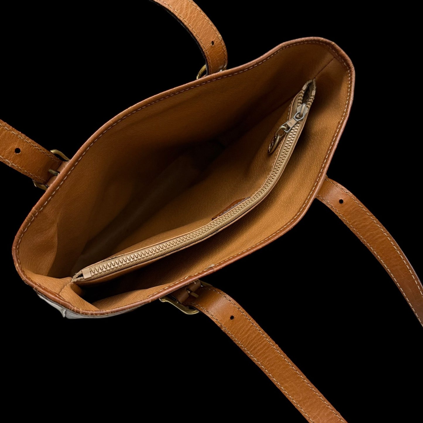 Céline 2008 Macadam Coated Canvas Monogram Tote Bag Brown