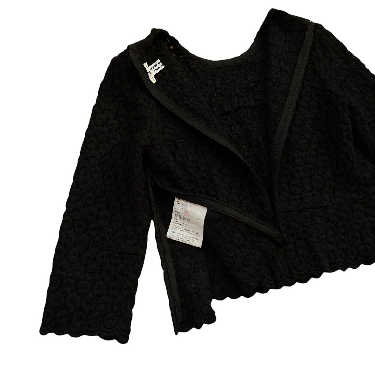 AD2012 Comme Des Garçons Black Wool Blend Top (Fits S)