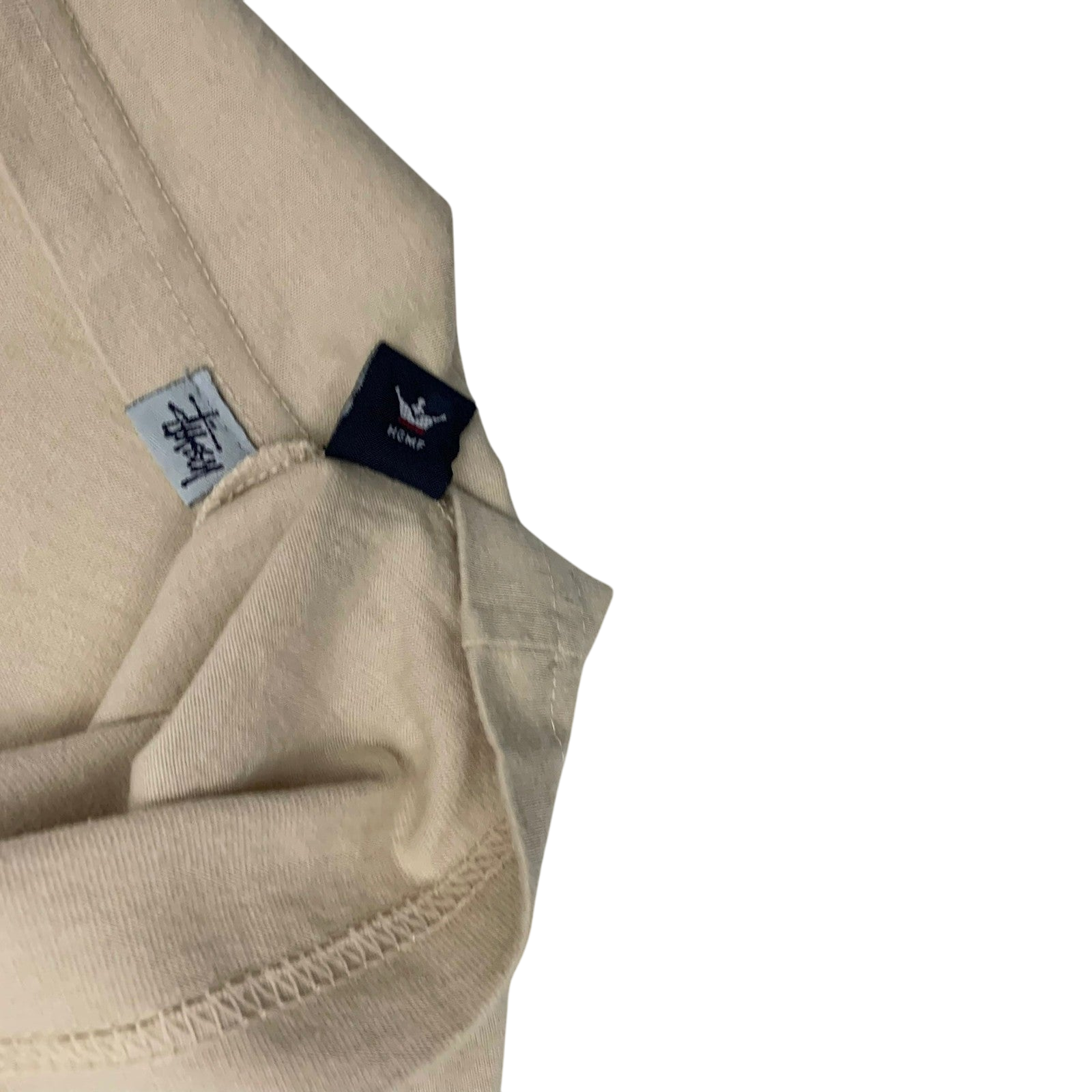 Stussy Vintage 00s Centre Logo T-Shirt Beige (Made in Aus) (Fits M/L)
