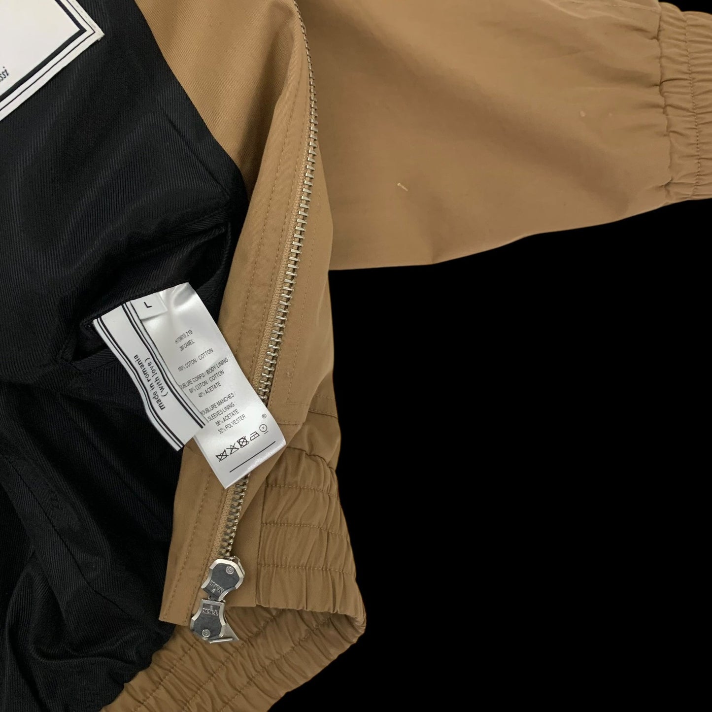 Ami Zipped Harrington Jacket Beige (Size L)