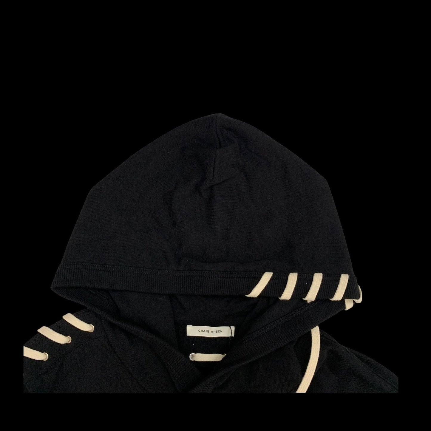 Craig Green Lace-up Detailing Hoodie Black (Fits L-XL)