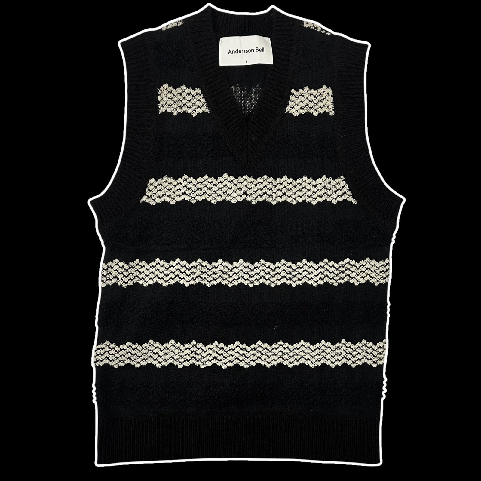 Andersson Bell Embroidered Long Vest Black (Fits XL-XXL)