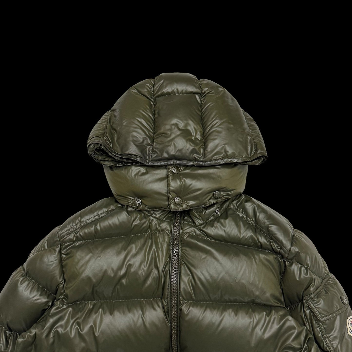 Moncler Maya Quilted Nylon Down Jacket Olive Green (Fits M-L)