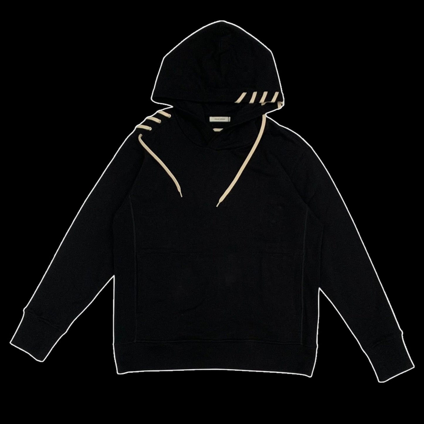 Craig Green Lace-up Detailing Hoodie Black (Fits L-XL)
