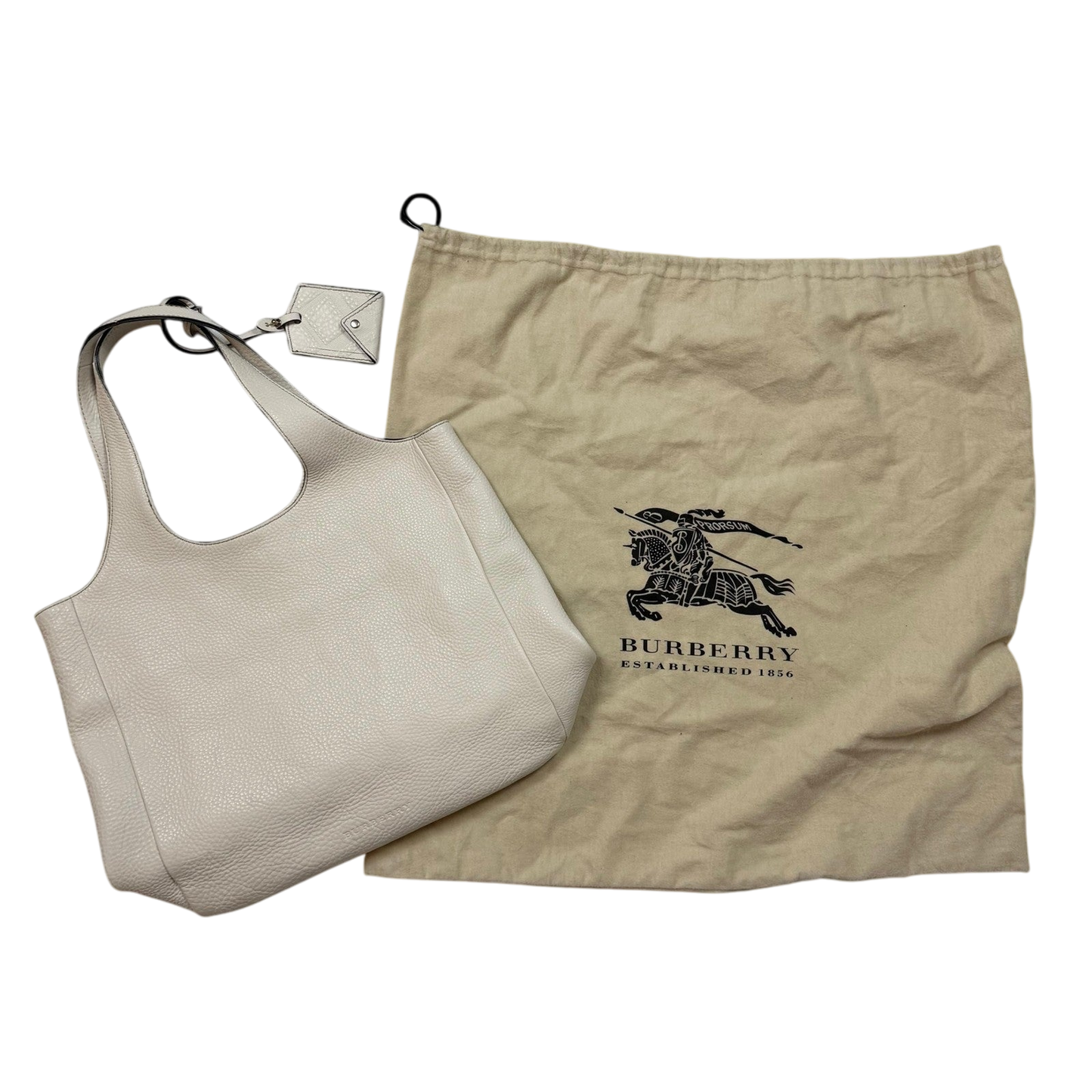 Burberry Grainy Leather Shoulder Bag Cream