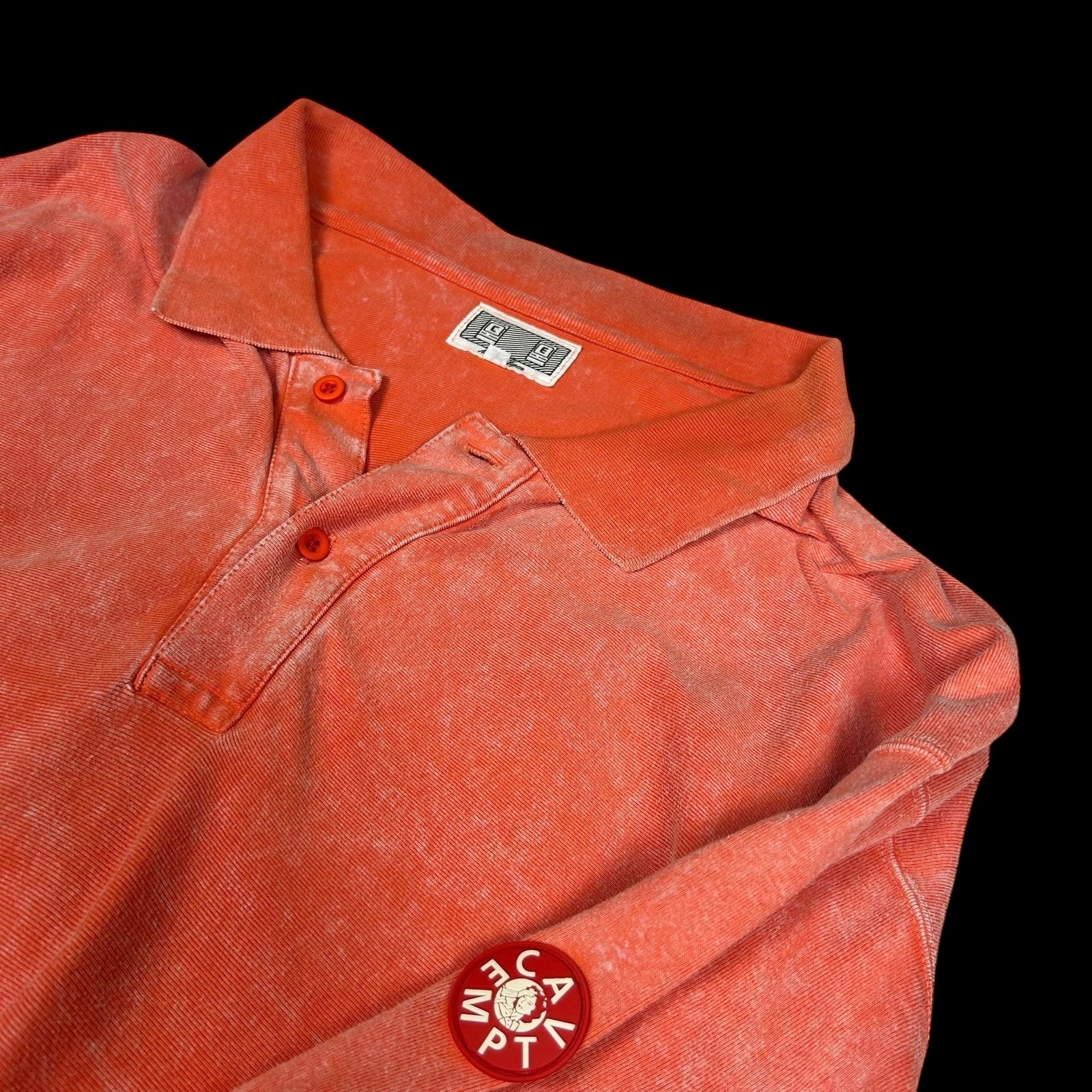 Cav Empt Bleached Ribbed Long Sleeve Polo Shirt (Size M)