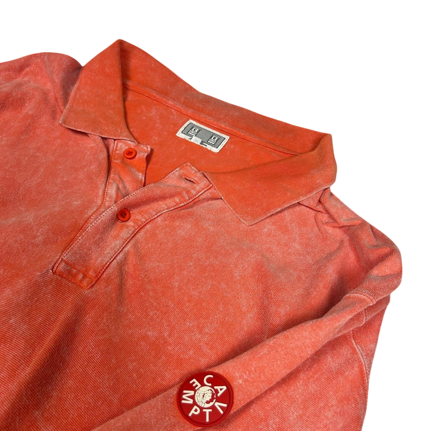 Cav Empt Bleached Ribbed Long Sleeve Polo Shirt (Size M)