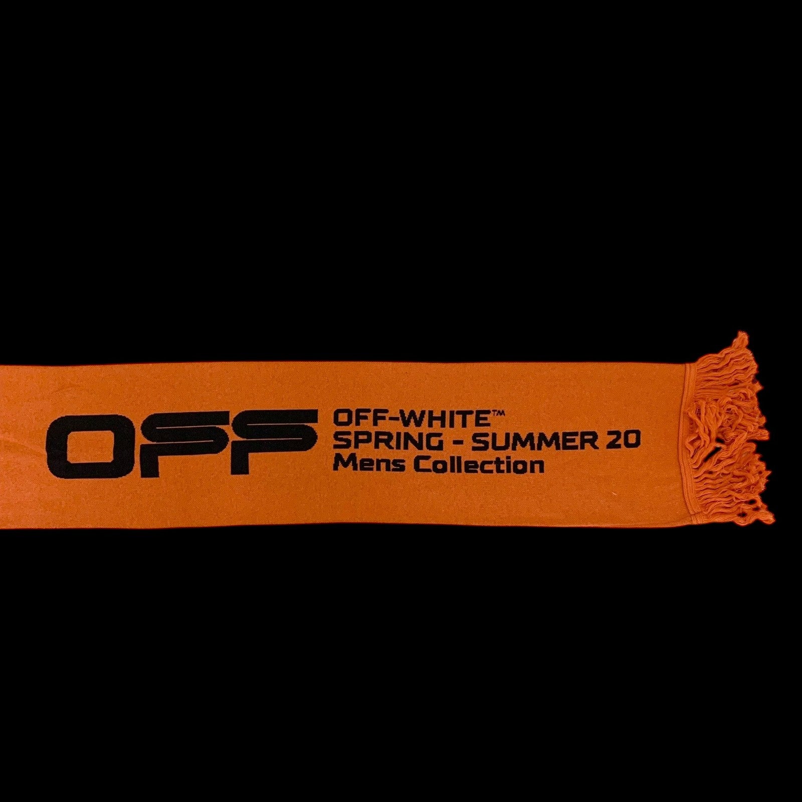 Off-White SS20 Logo Jacquard Knitted Scarf Orange