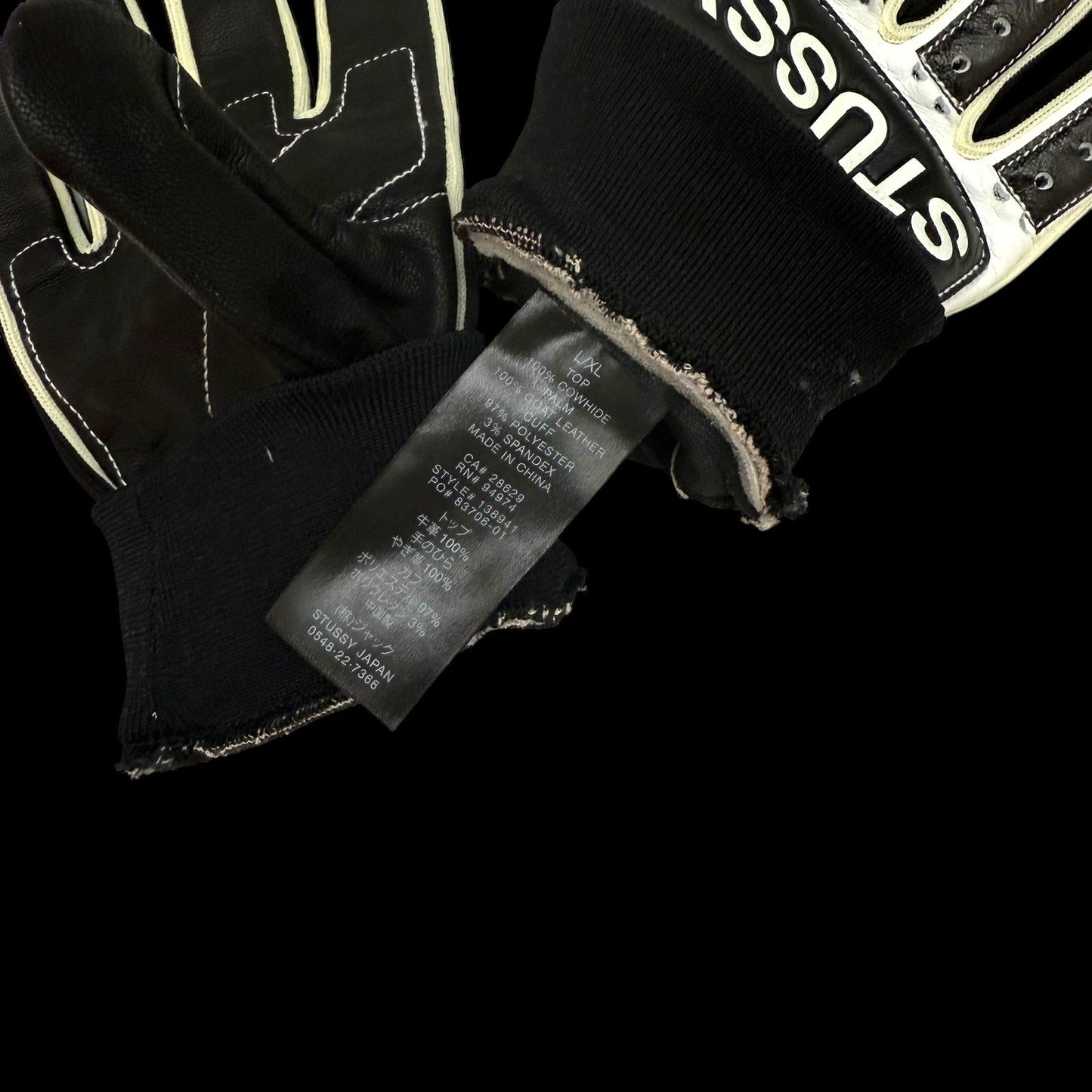 Stussy Leather Biker Gloves (Size L-XL)