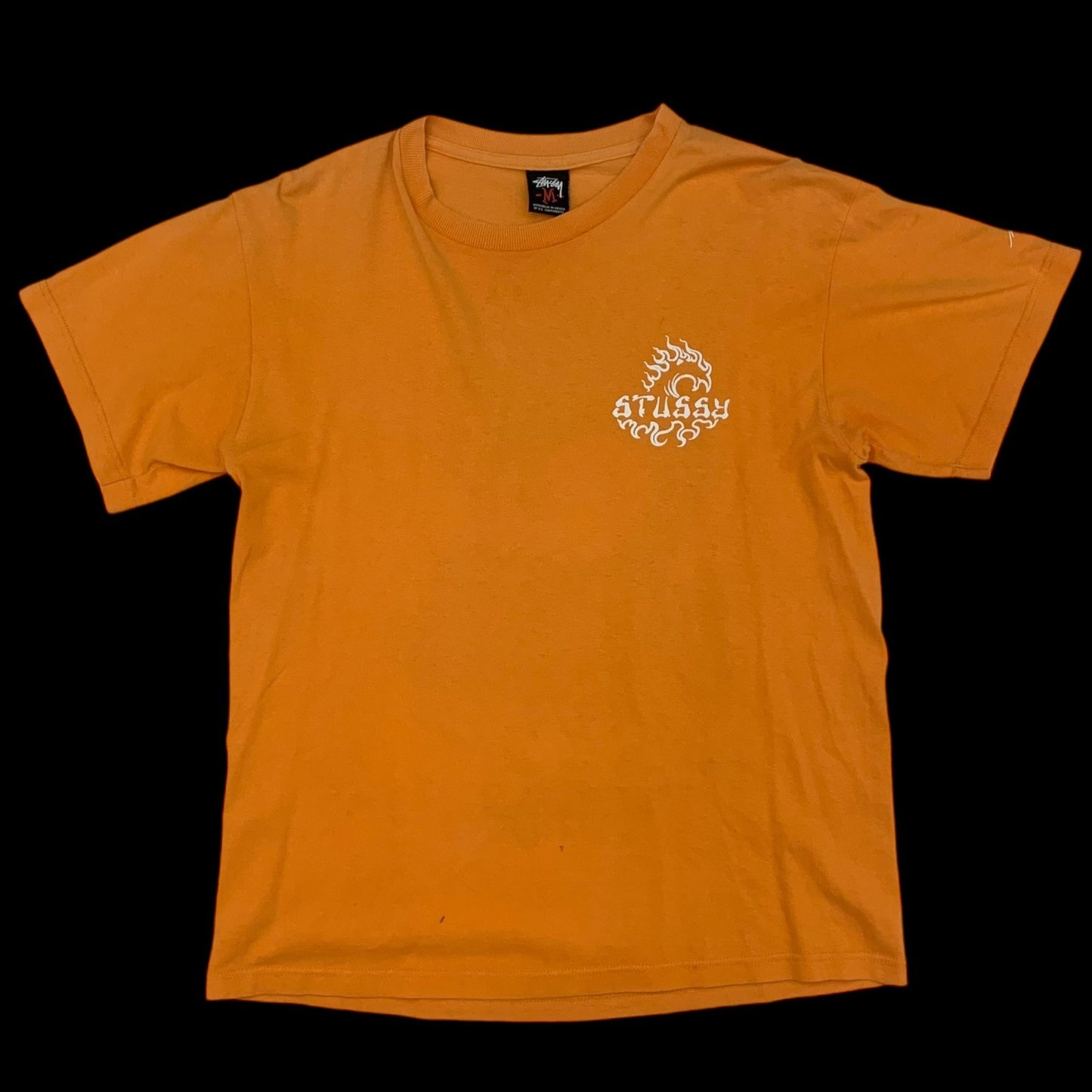 Stussy Vintage 00s ‘Inferno Wave’ T-Shirt Orange (Size M)