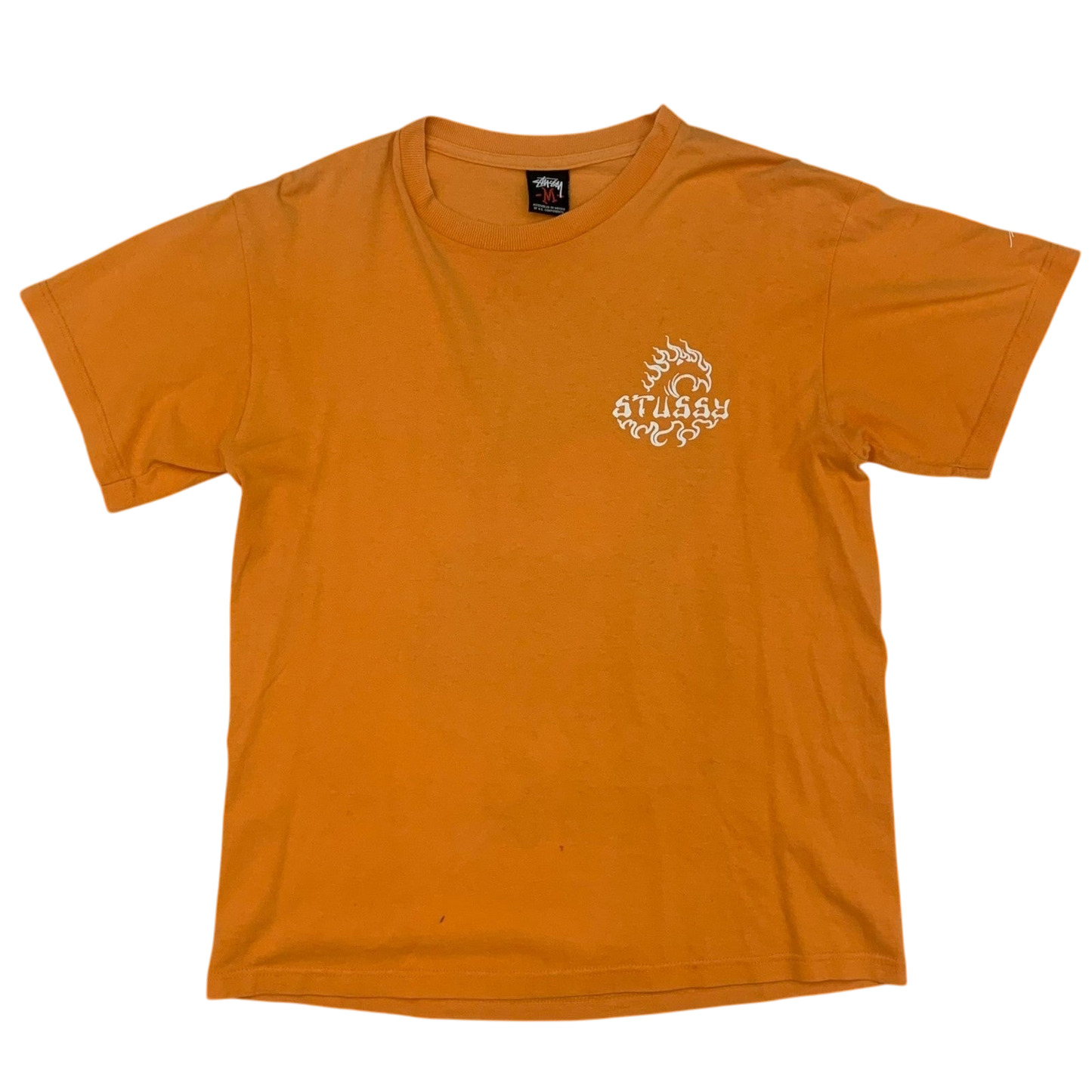 Stussy Vintage 00s ‘Inferno Wave’ T-Shirt Orange (Size M)