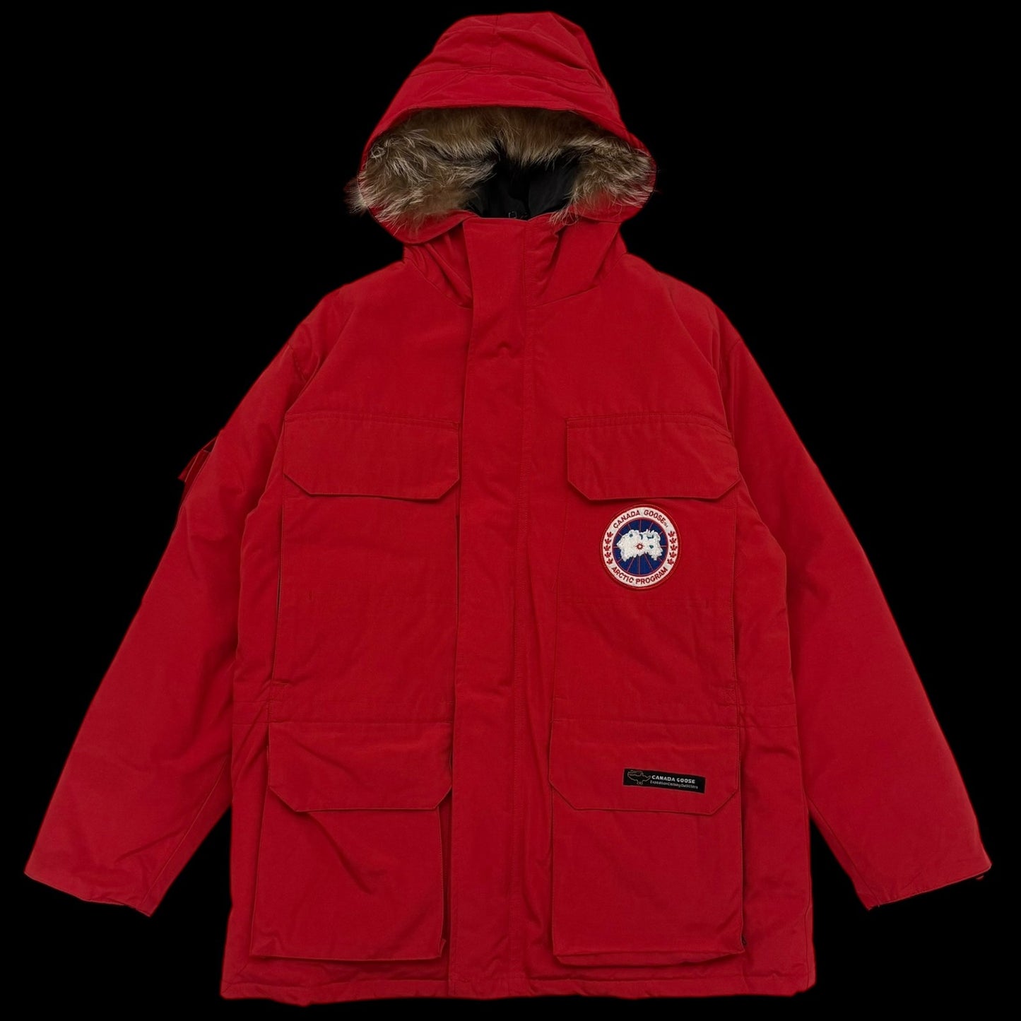 Canada Goose Vintage Expedition Down Fur-Trim Parka Red (Fits M-L)