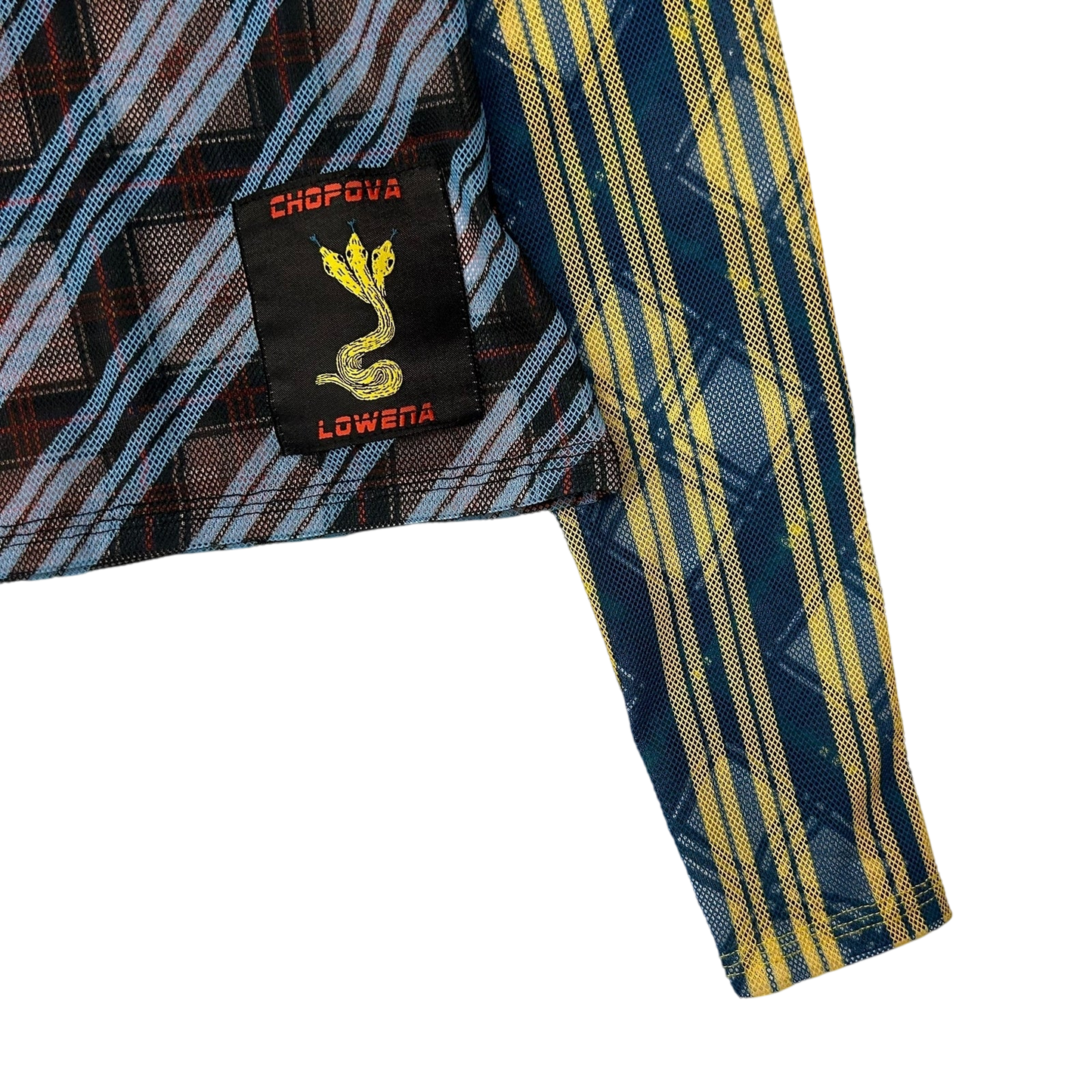 Chopova Lowena Multicolor Mesh Tartan Long Sleeve T-Shirt (Fits S-M Womens)