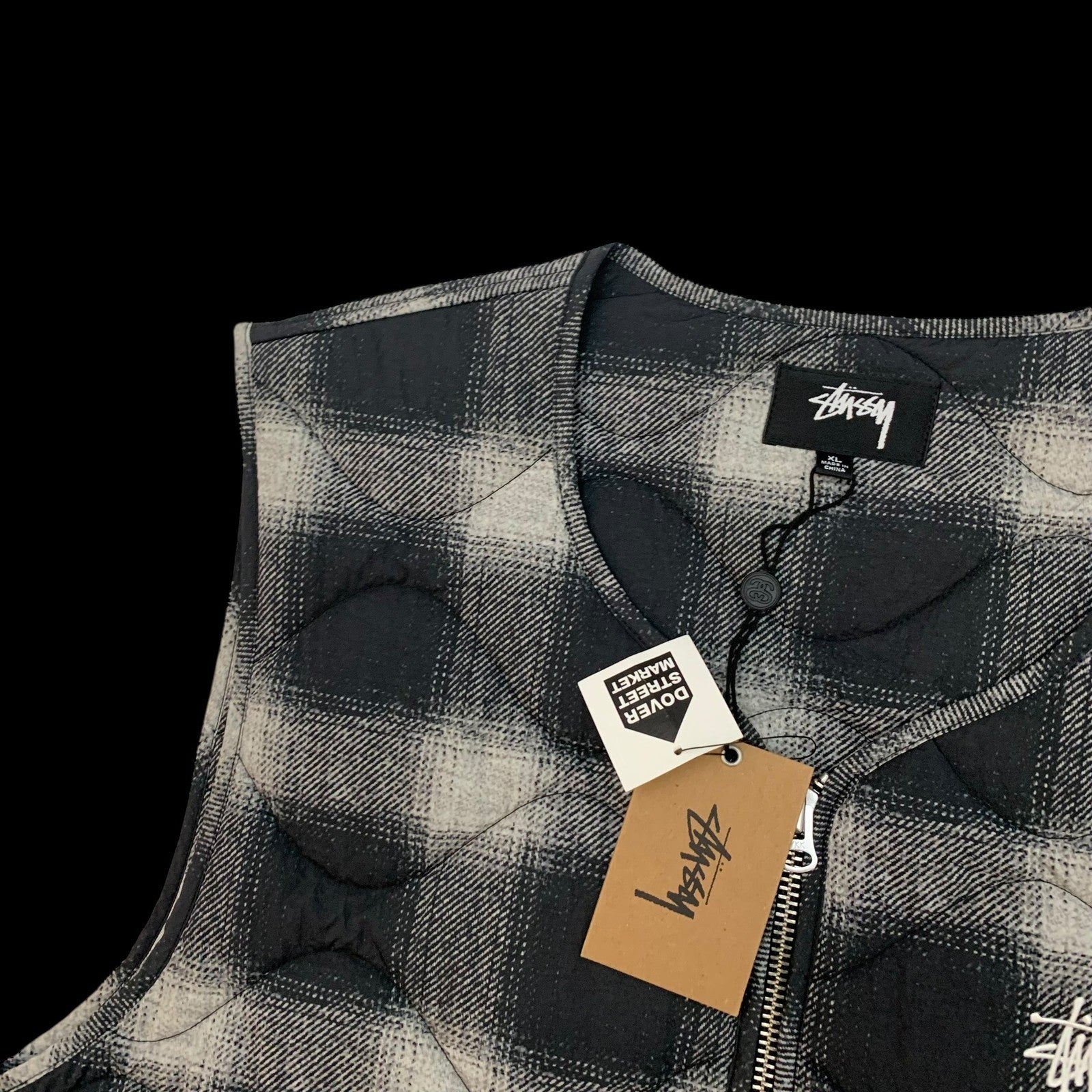 Stussy AW23 Plaid Nylon Liner Vest (Size XL)