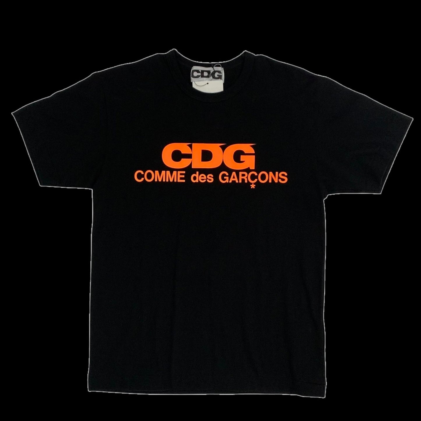Comme Des garçon CDG Logo T-Shirt Black/Orange (Fits S-M)