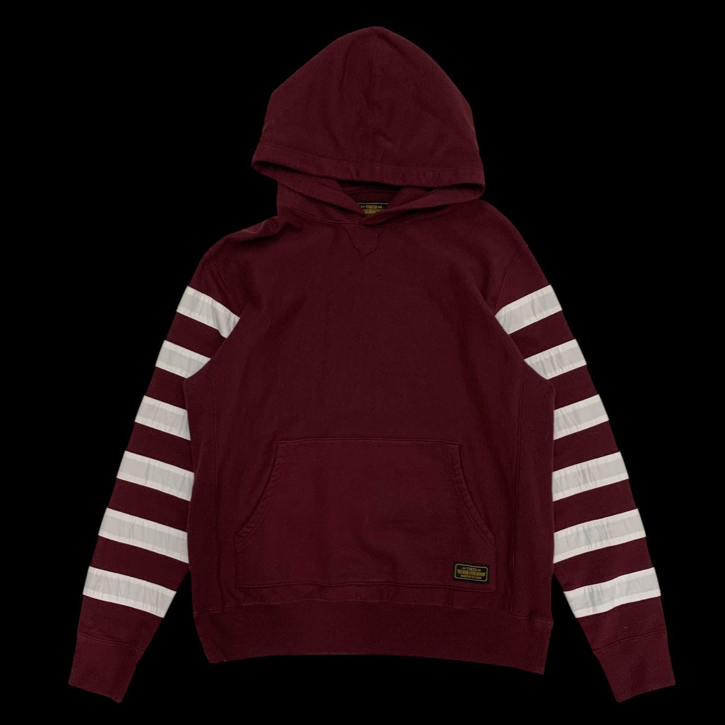 Neighbourhood AW17 Border Sleeve Pullover Hoodie Burgundy (Size L)
