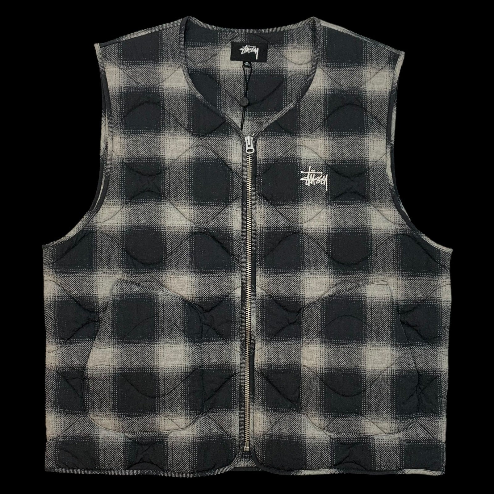 Stussy AW23 Plaid Nylon Liner Vest (Size XL)