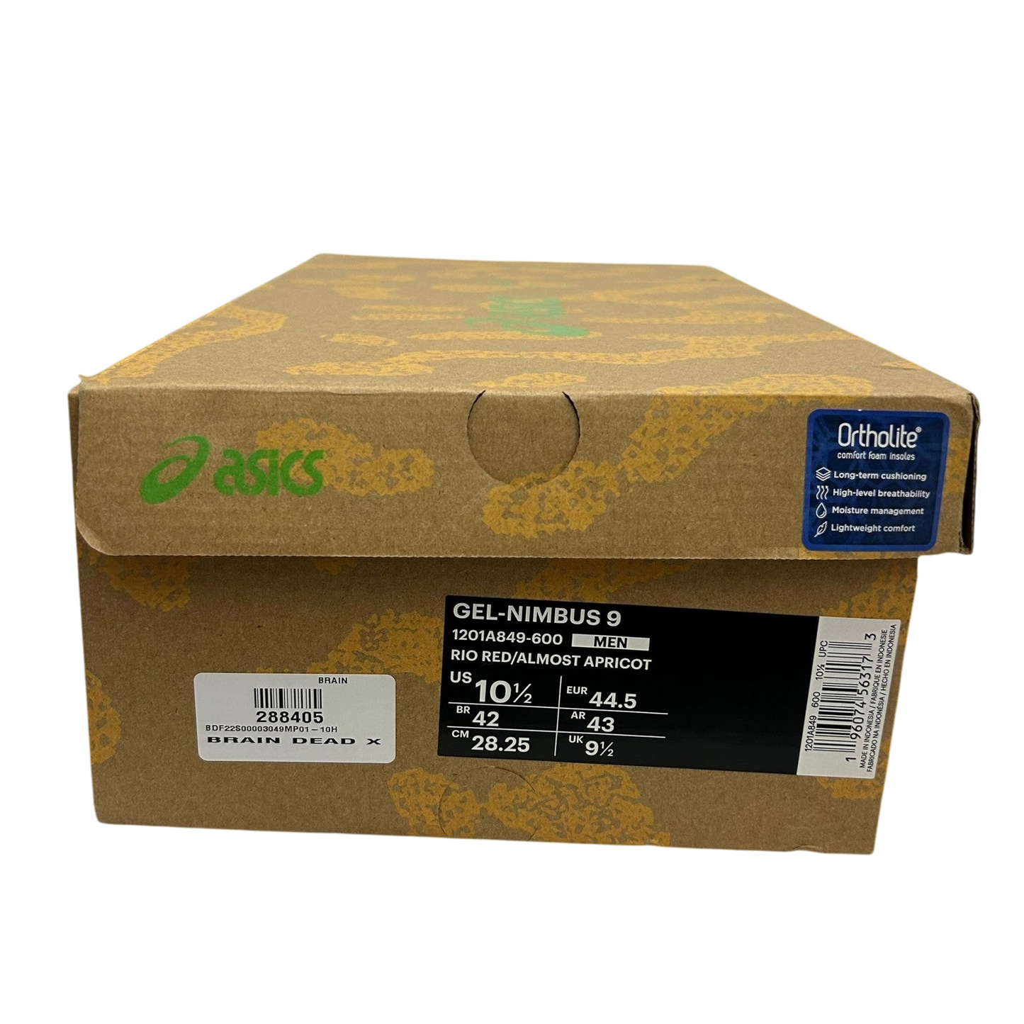 Brain Dead x Asics Gel Nimbus 9 'Rio Red/Almost Apricot' (US10.5/UK9.5)