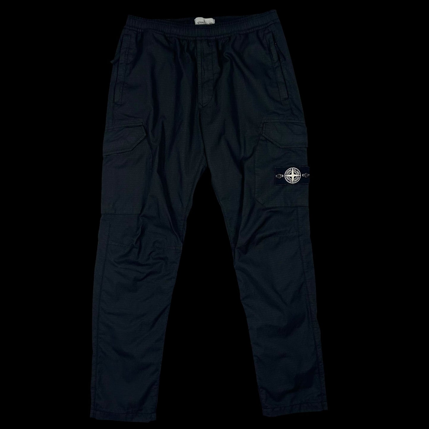 Stone Island Type RE-T Reflective Weave Rip Stop-TC Cargo Pants Black (Fits 32”)