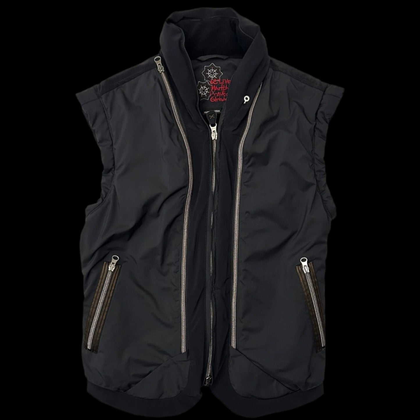 2000s Marithe Francois Girbaud Active Insulated Utility Vest Black (Fits M-L)