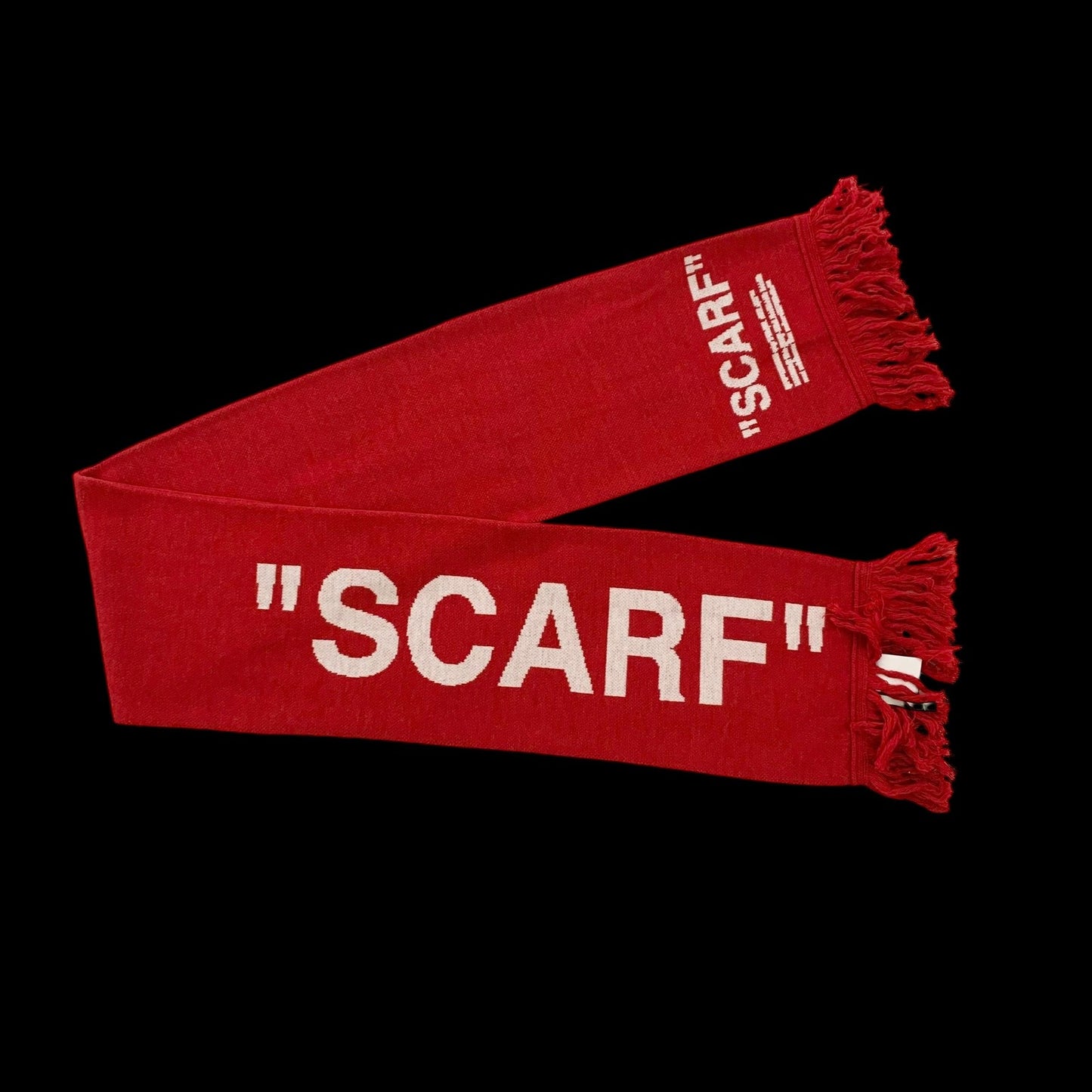 Off-White FW18 Quote Scarf Red