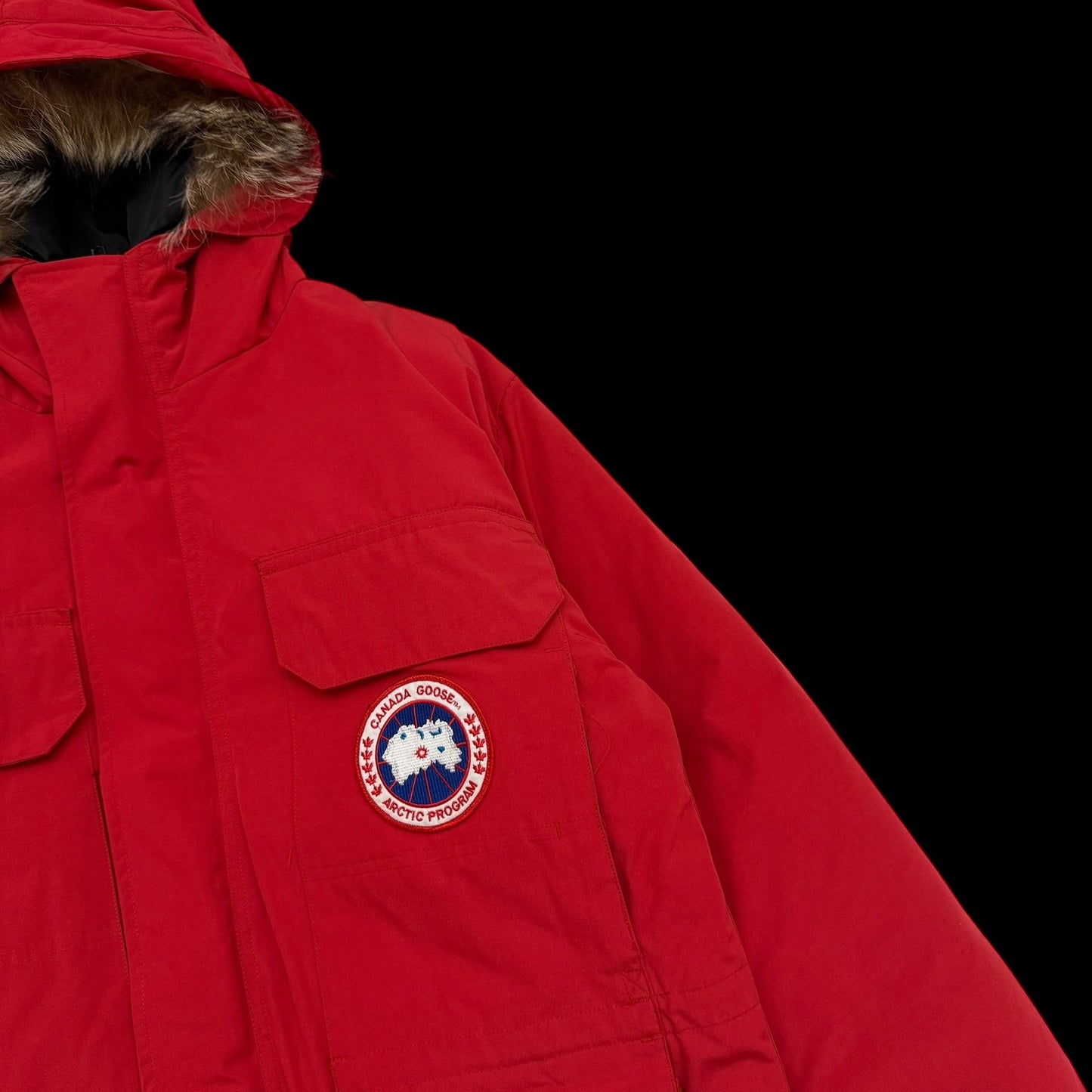 Canada Goose Vintage Expedition Down Fur-Trim Parka Red (Fits M-L)