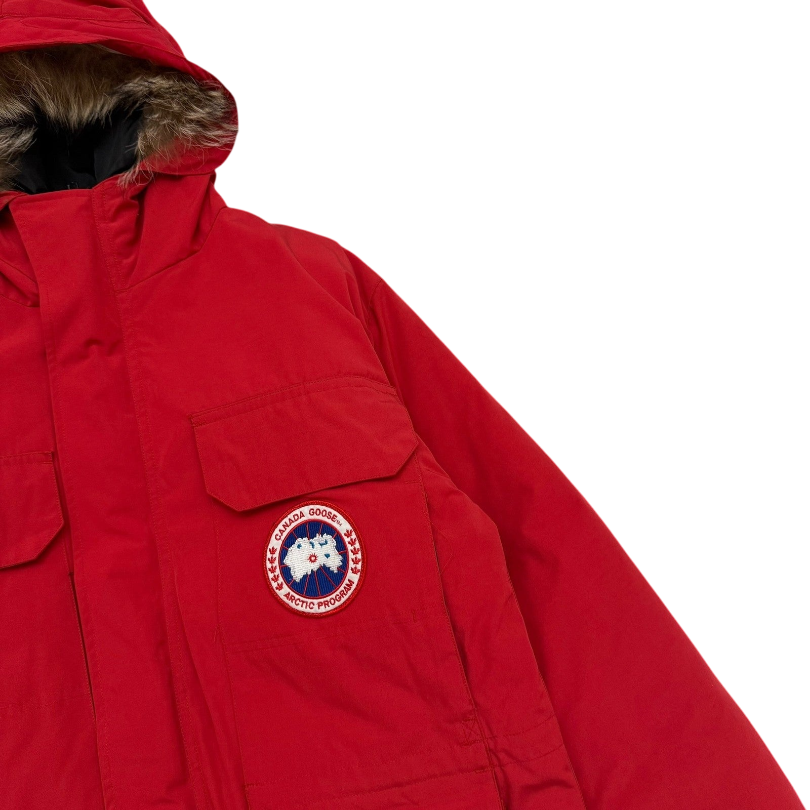 Canada Goose Vintage Expedition Down Fur-Trim Parka Red (Fits M-L)
