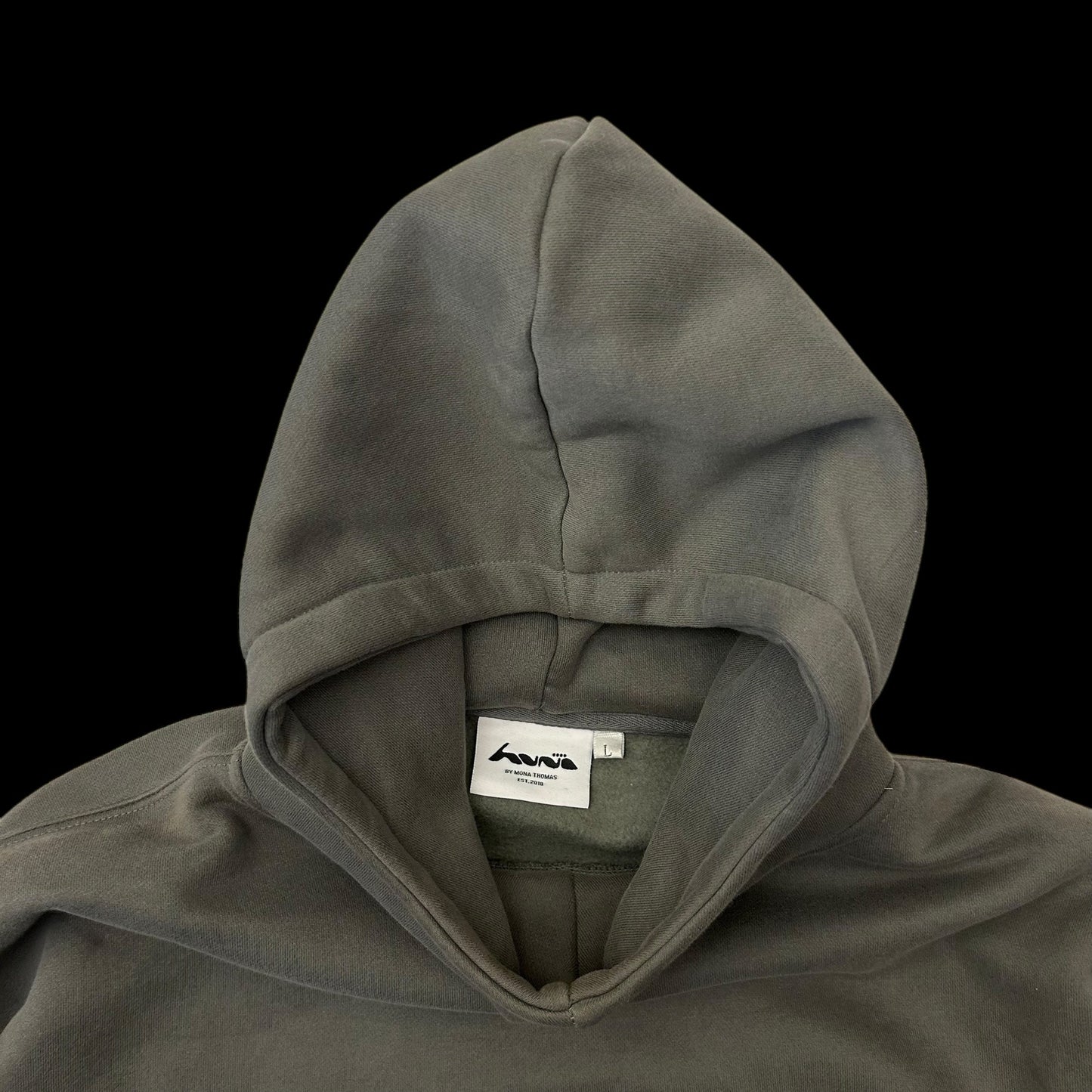 Huni Design Hoodie By Mona Thomas Black/Grey (Size L)